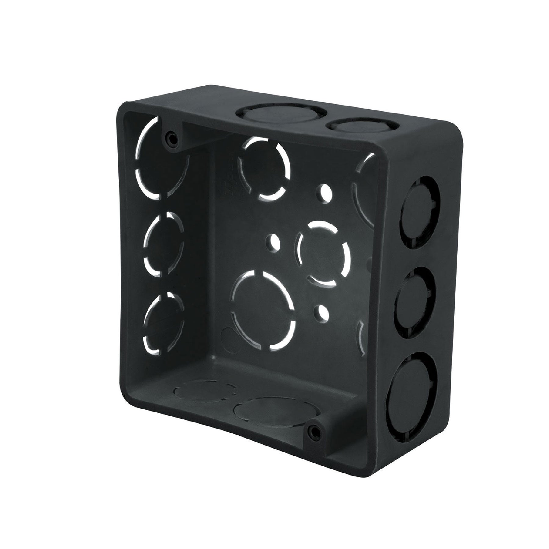 Caja Cuadrada Plastica 4" x 4" Negra Volteck
