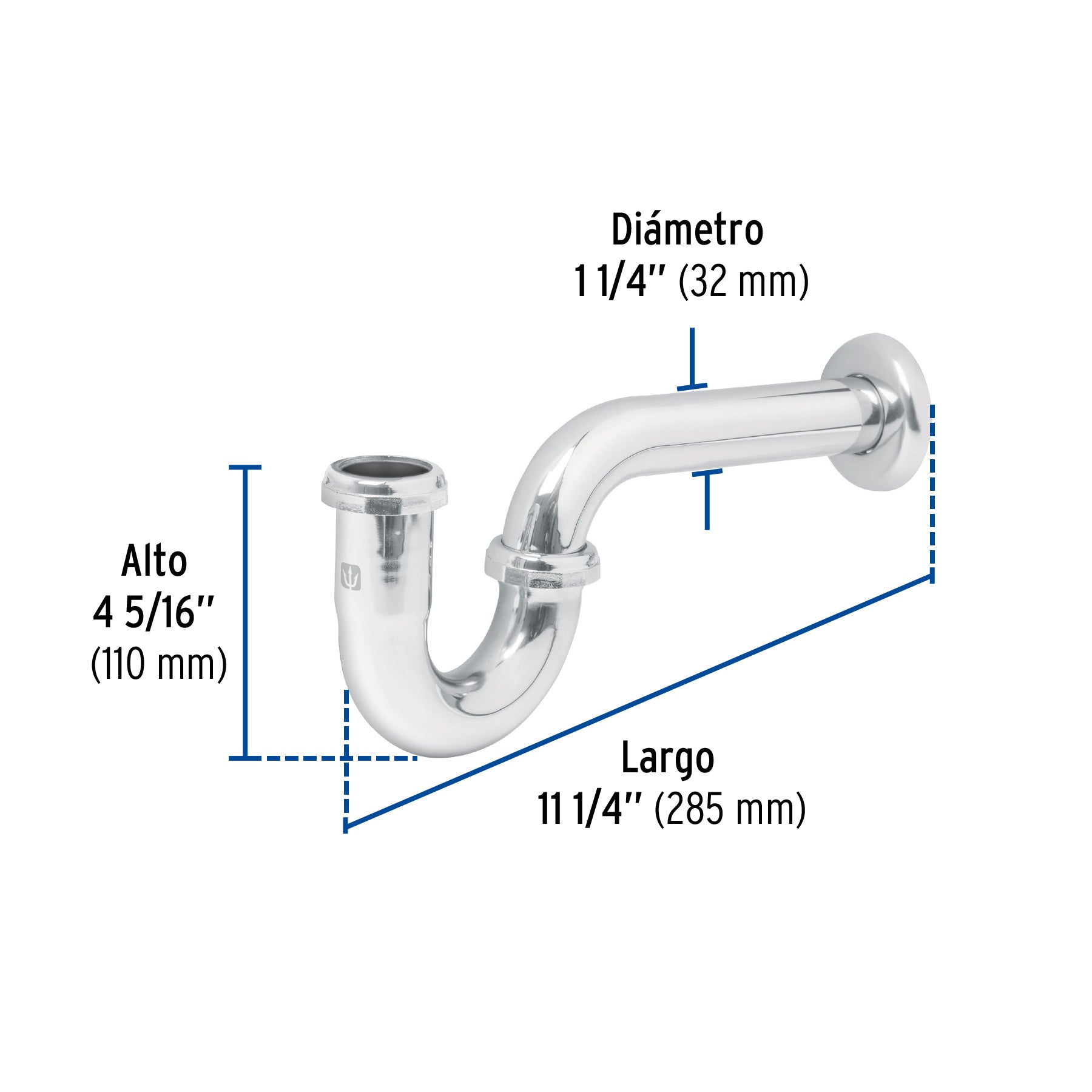 Cespol para Lavabo de Laton sin Contra Foset