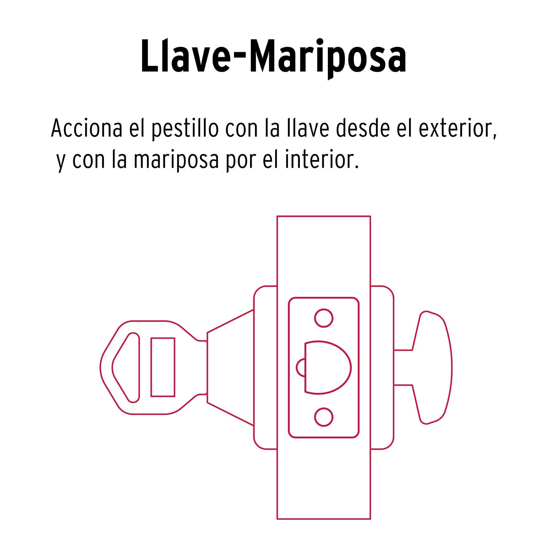 Cerrojo Llave - Mariposa HERMEX Llave Puntos Laton Brillante