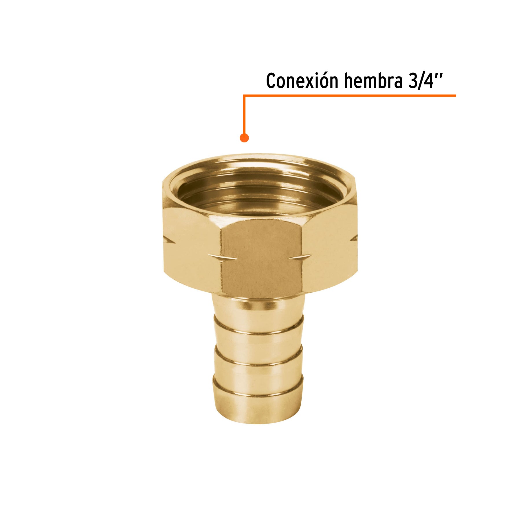 Conector para Manguera Hembra de Aluminio 1/2" Truper