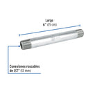 Niple Galvanizado 1/2" x  6" (13 mm x 15 cms) Galvaflow