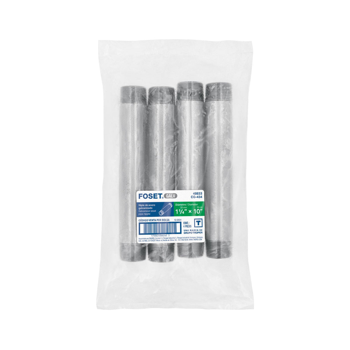 Niple Galvanizado 1"1/4 x 10" FOSET