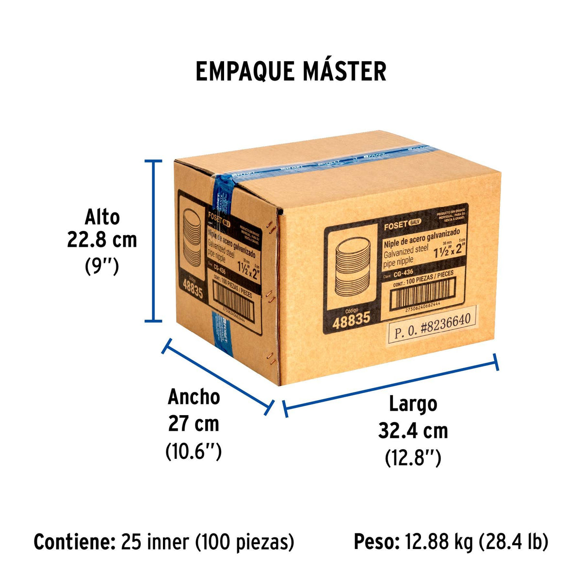 Niple Galvanizado 1"1/2 x 2" FOSET