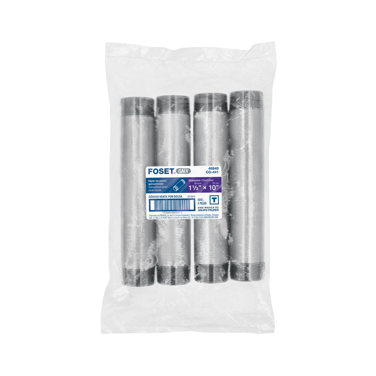 Niple Galvanizado 1"1/2 x 10" FOSET