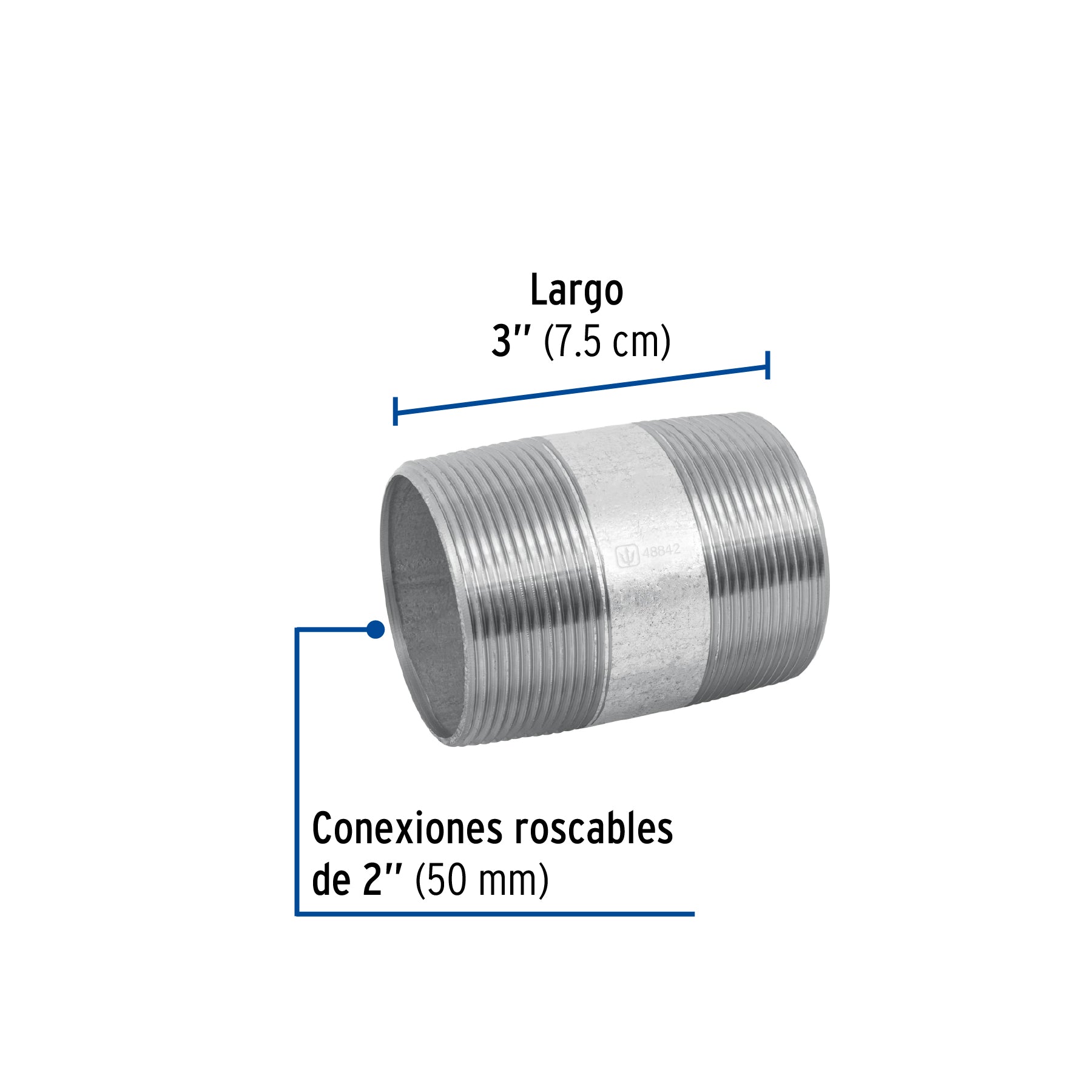 Niple Galvanizado 2" X 3" Galvaflow