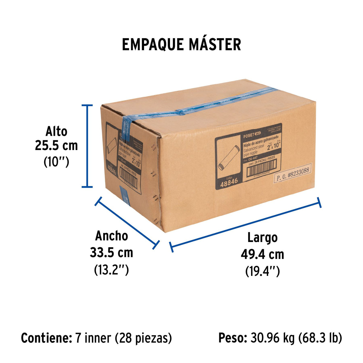 Niple Galvanizado 2" x 10" FOSET