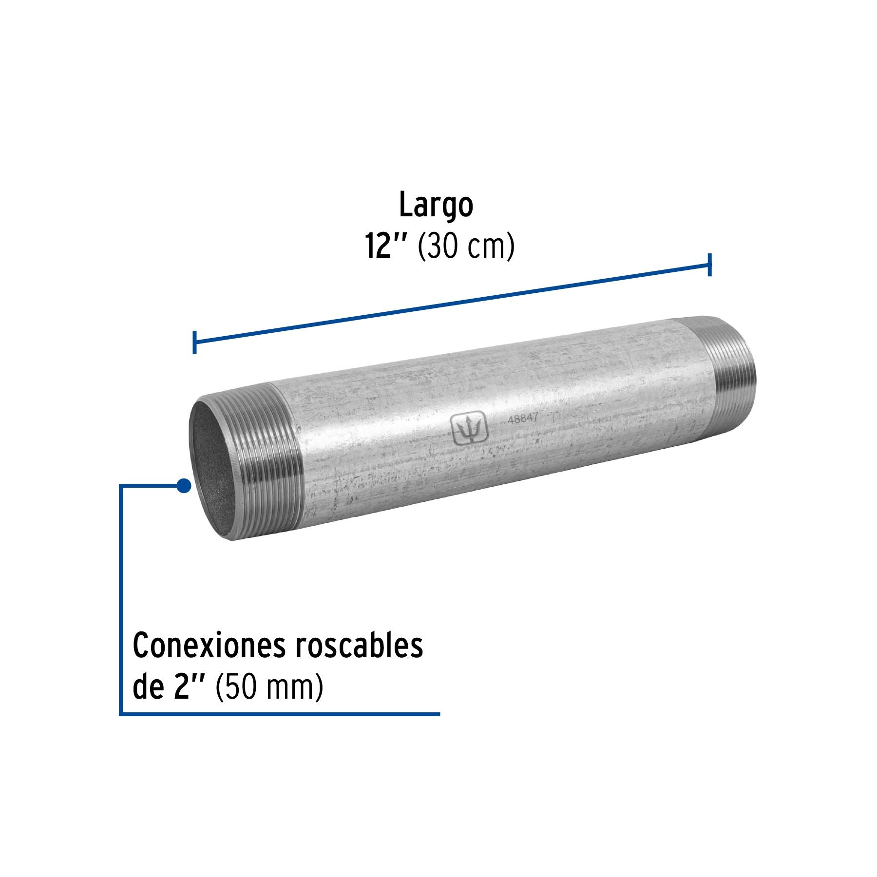 Niple Galvanizado 2" x 12" FOSET