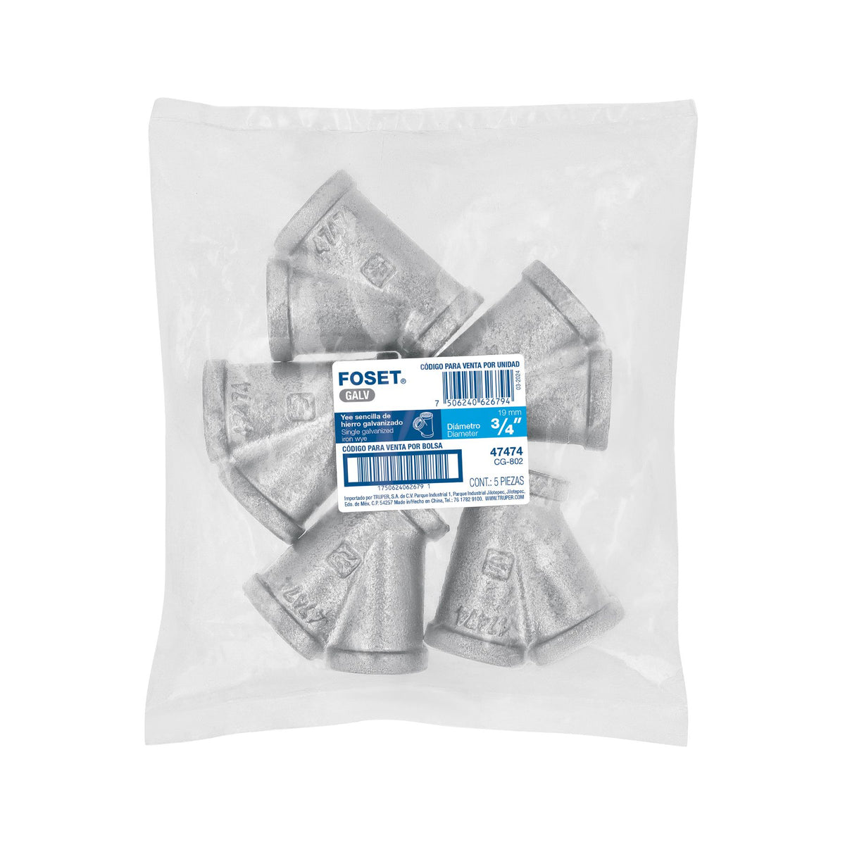 Yee Galvanizada 3/4" FOSET