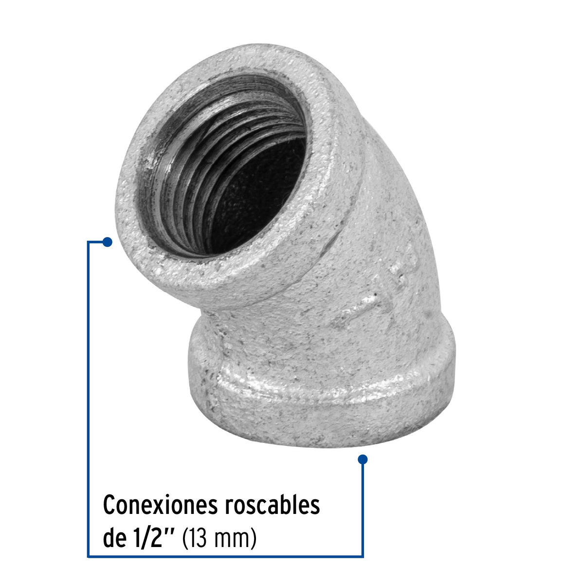 Codo Galvanizado 45° x 1/2" FOSET
