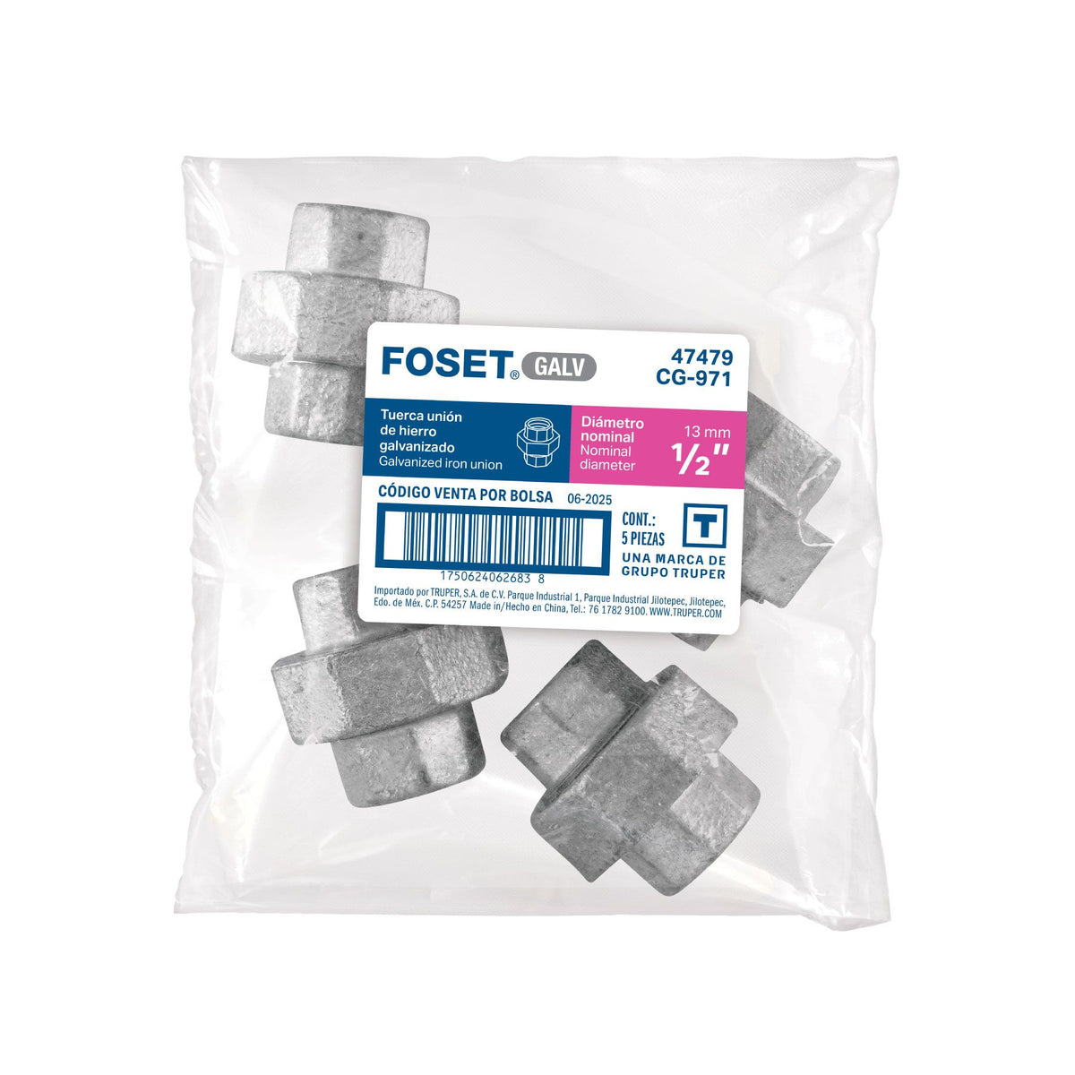 Tuerca Union Galvanizada 1/2" FOSET