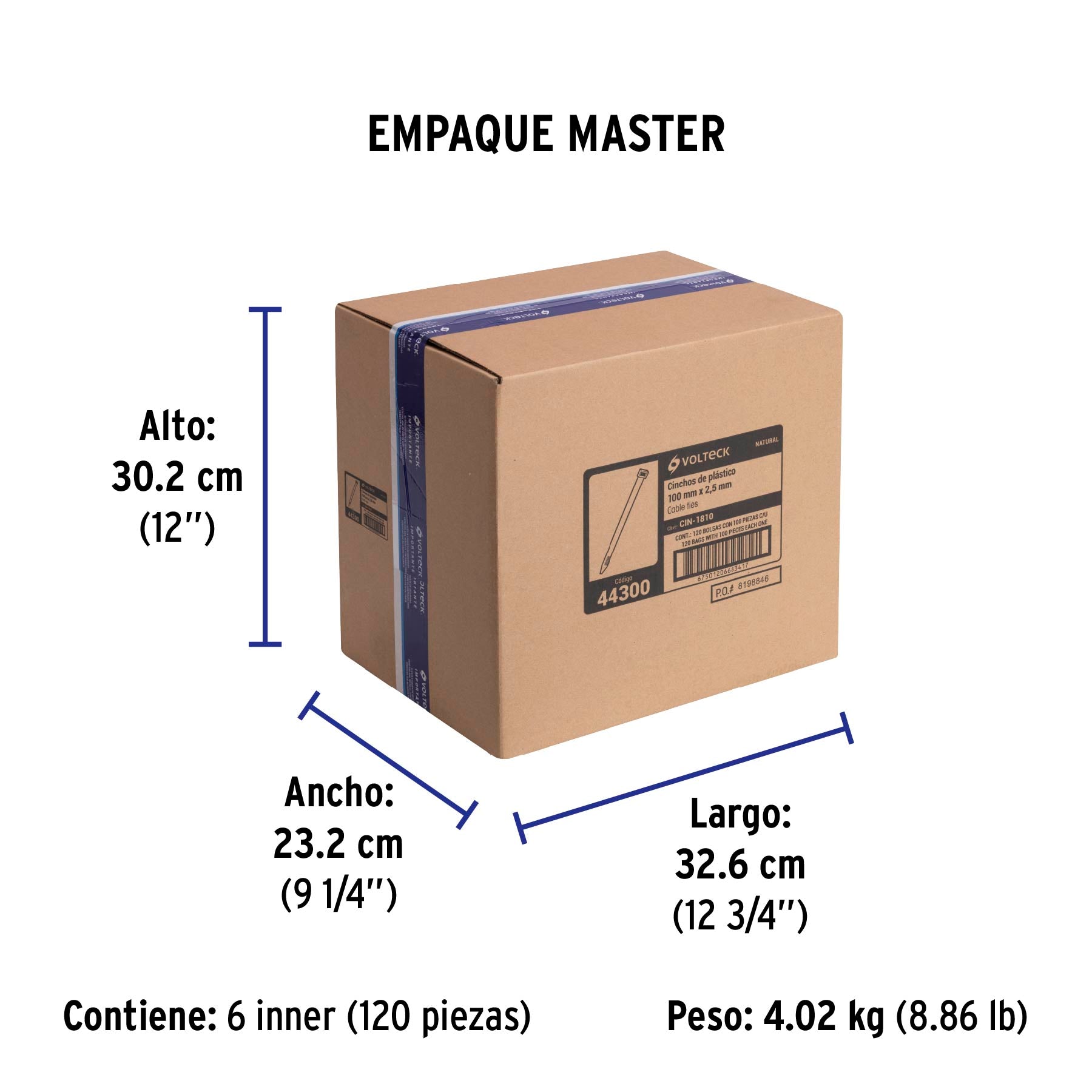 Cincho Plastico Transparente 10 cm x 2.5 mm por Pieza Volteck