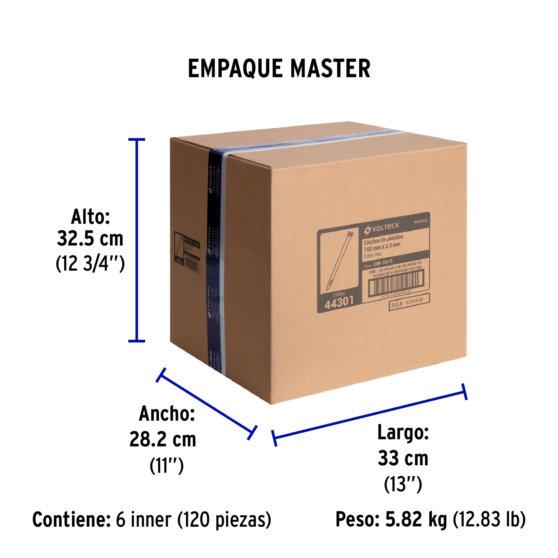 Cincho Plastico Transparente 15 cm x 2.5 mm por Pieza Volteck