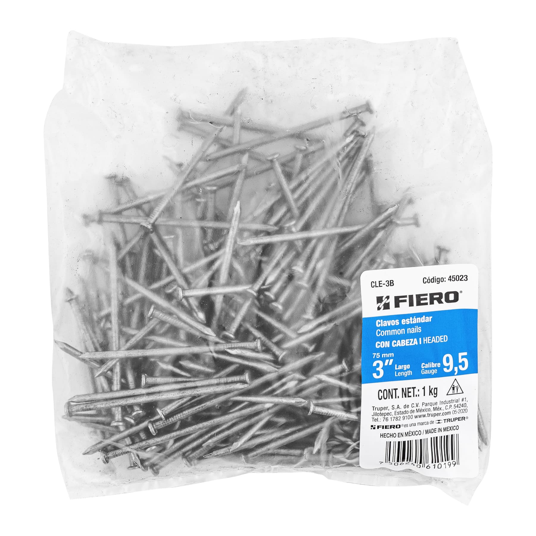 Clavo con Cabeza Standard 3" (Fiero Bolsa 1 Kg