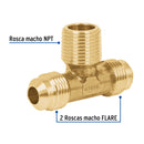 Tee Terminal para Gas 3/8" (10 mm)  Foset