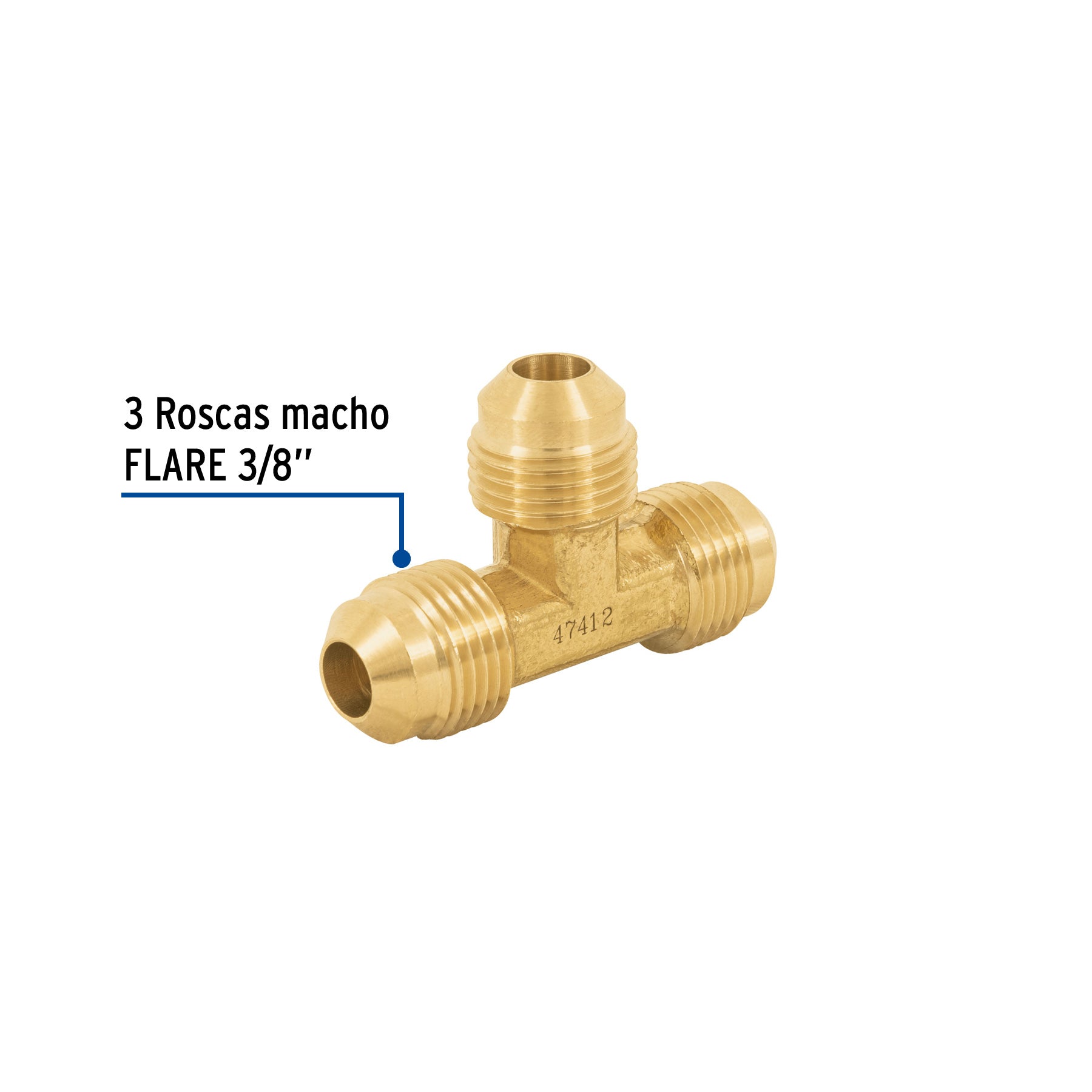 Tee Union para Gas 3/8" Flare Foset