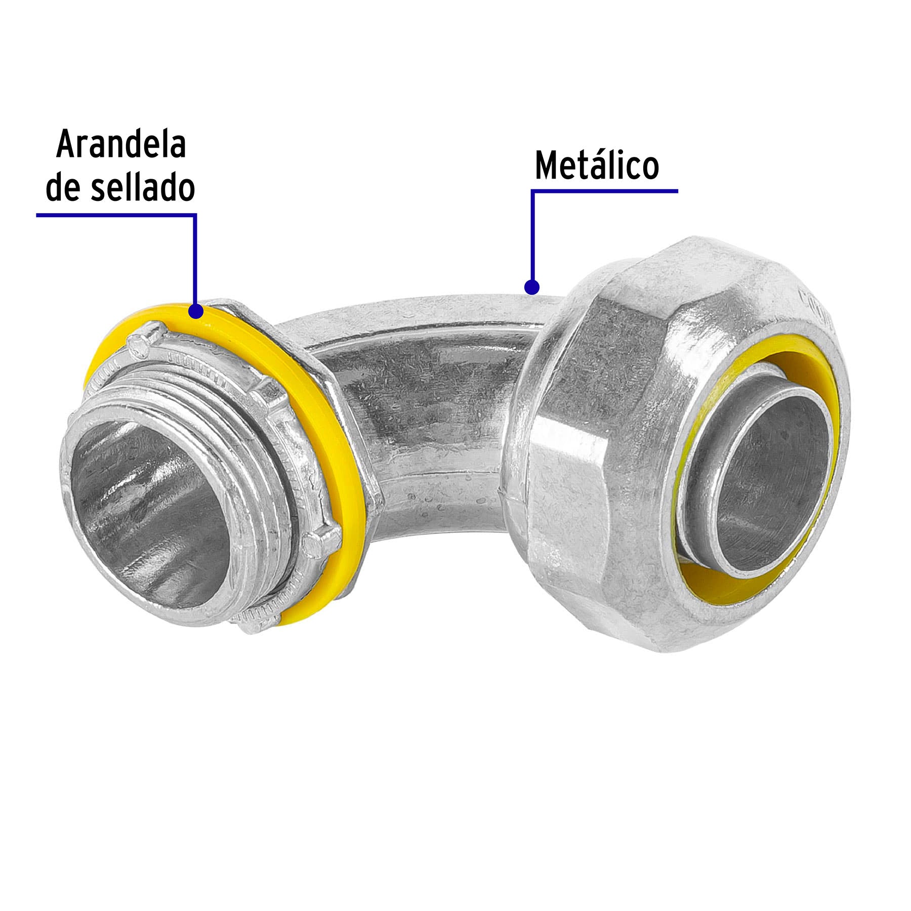 Conector Curvo Liquid Tight 3/4" (19 mm) Volteck
