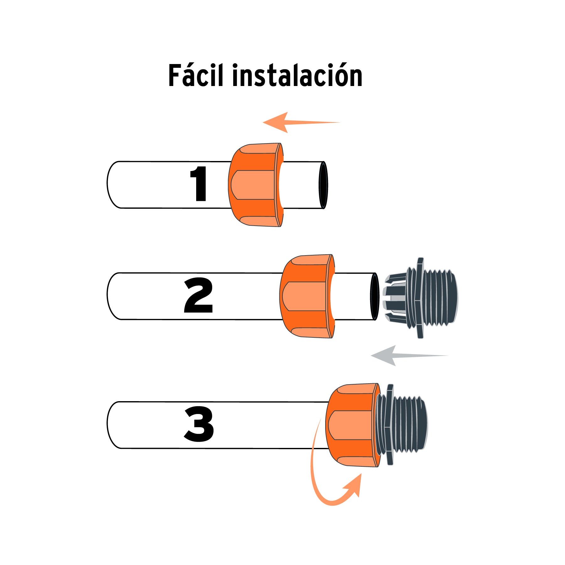 Conector para Manguera Macho de ABS 1/2" Truper