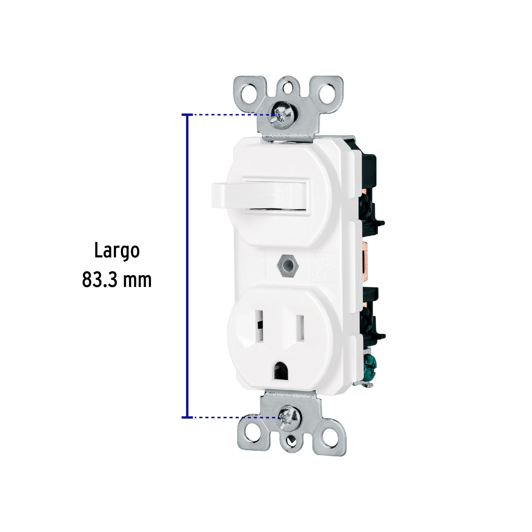 Interruptor de Palanca con Contacto Blanco Volteck