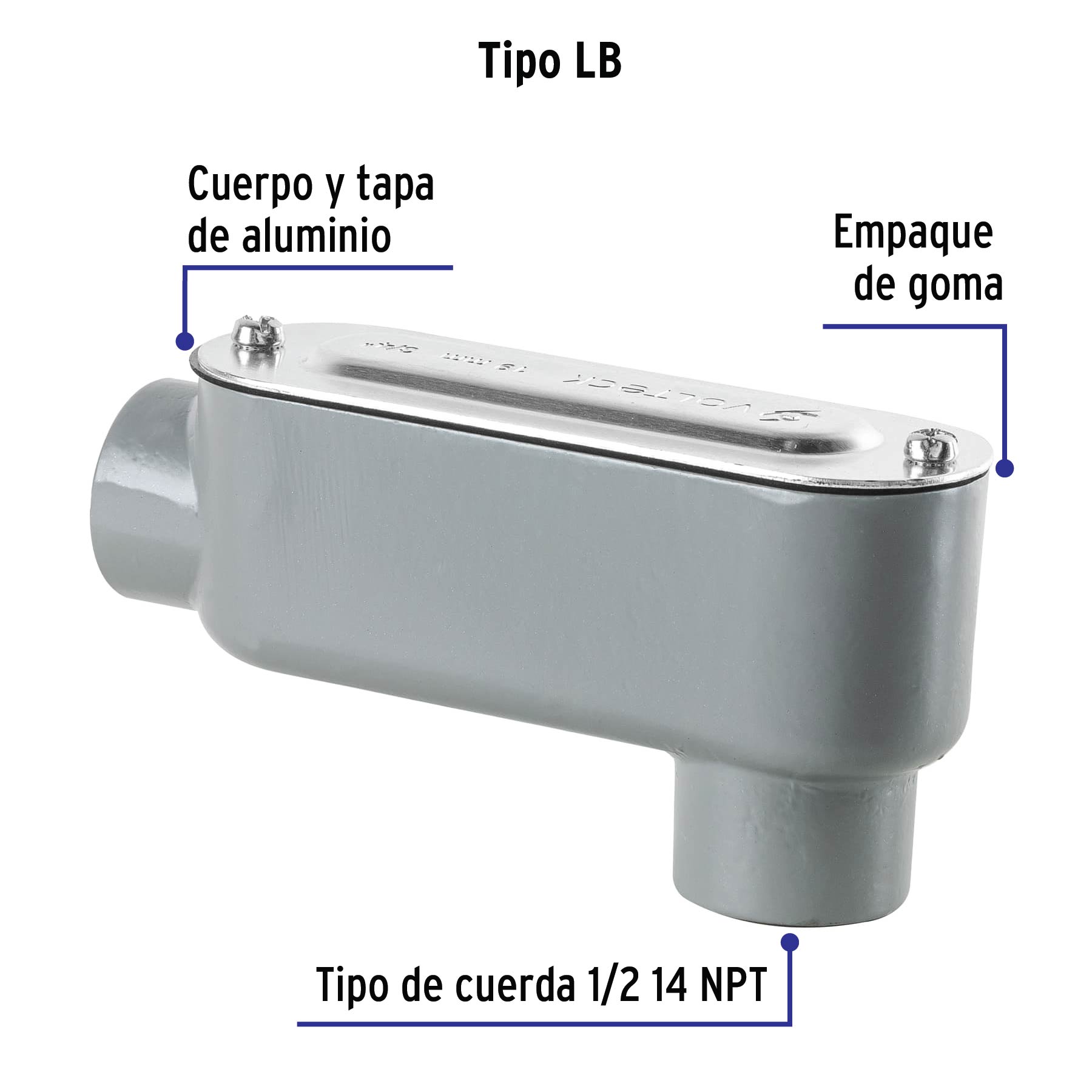Condulet Tipo LB 3/4" (19 mm) Volteck