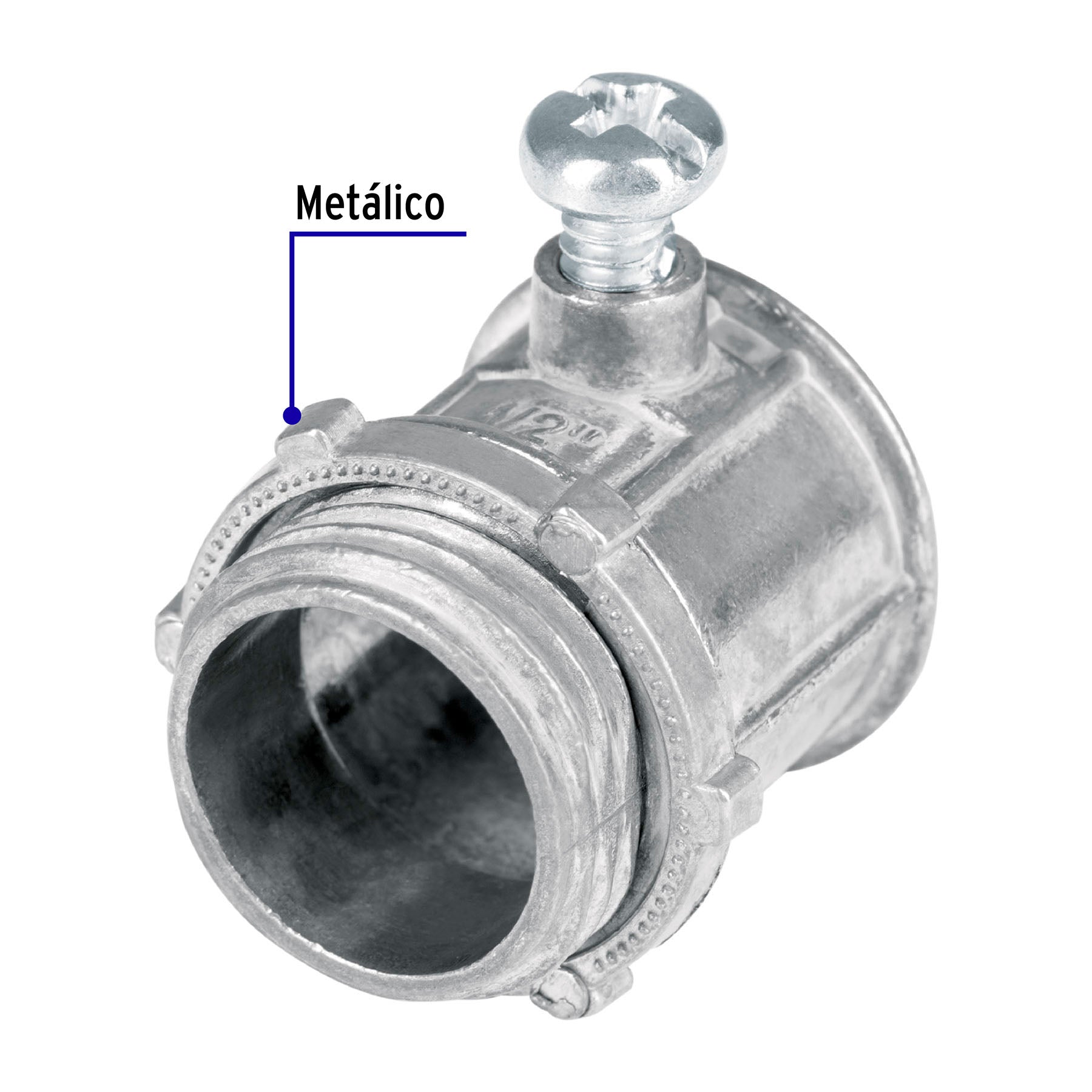 Conector Conduit Pared Delgada 1/2" Volteck
