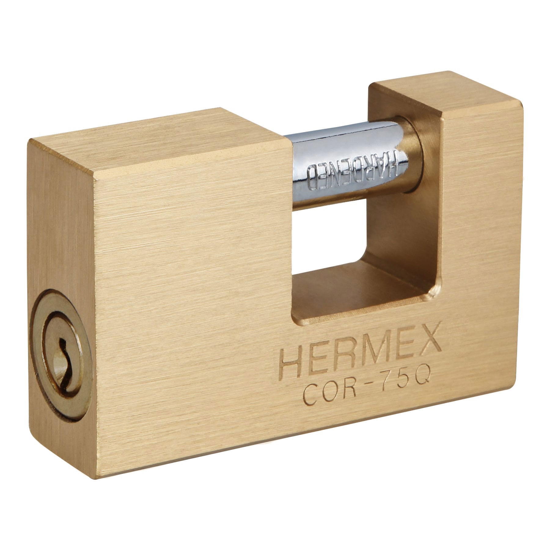 Candado para Cortina 75 mm Cuerpo de Laton Llave Puntos Hermex