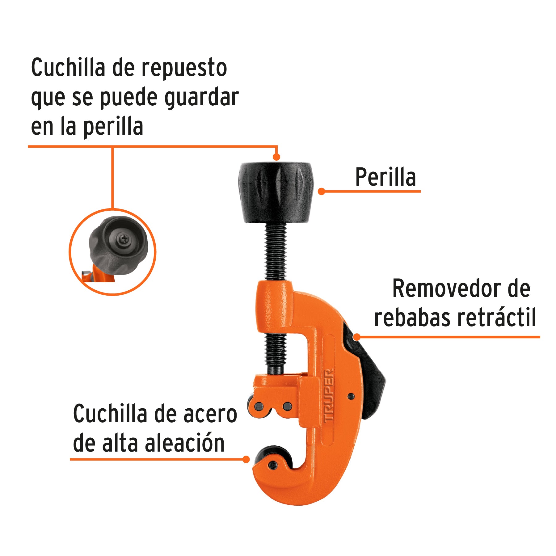 Cortador de Tubo de 1/8" - 1"1/8 Truper