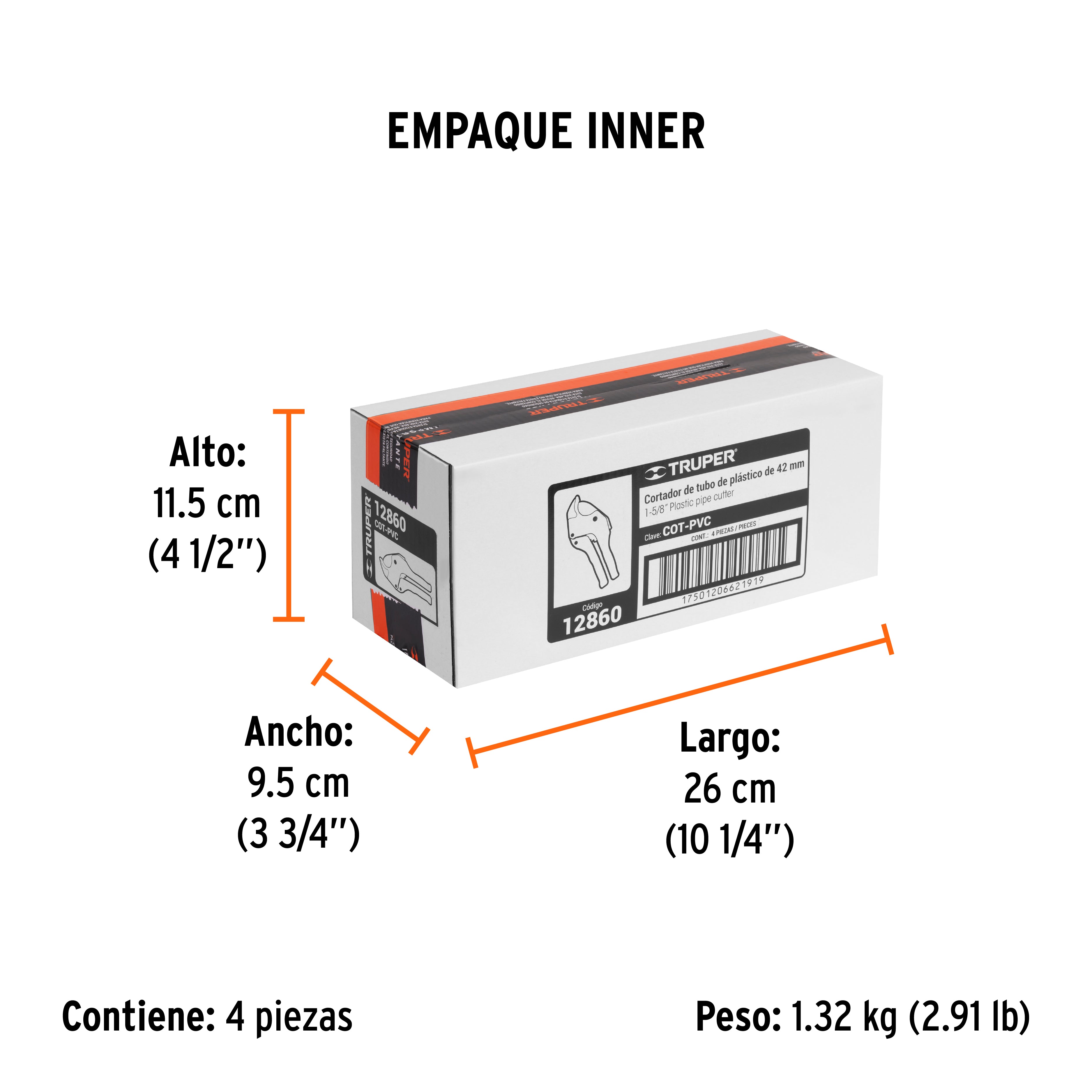 Cortador de Tubo de Plastico Capacidad de Corte 1"5/8 Truper