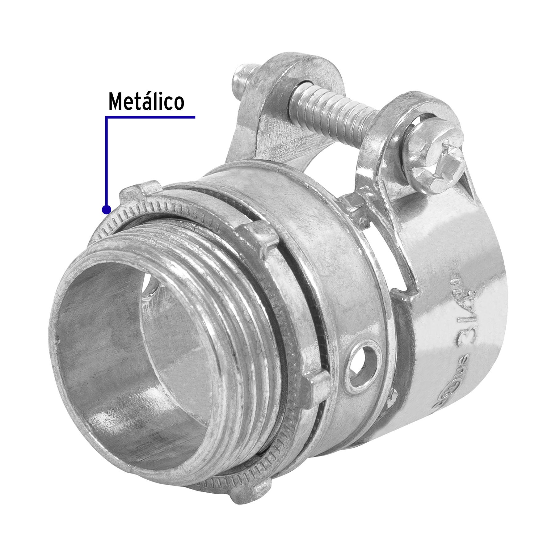 Conector Recto Flexible 3/4" (19 mm) Volteck