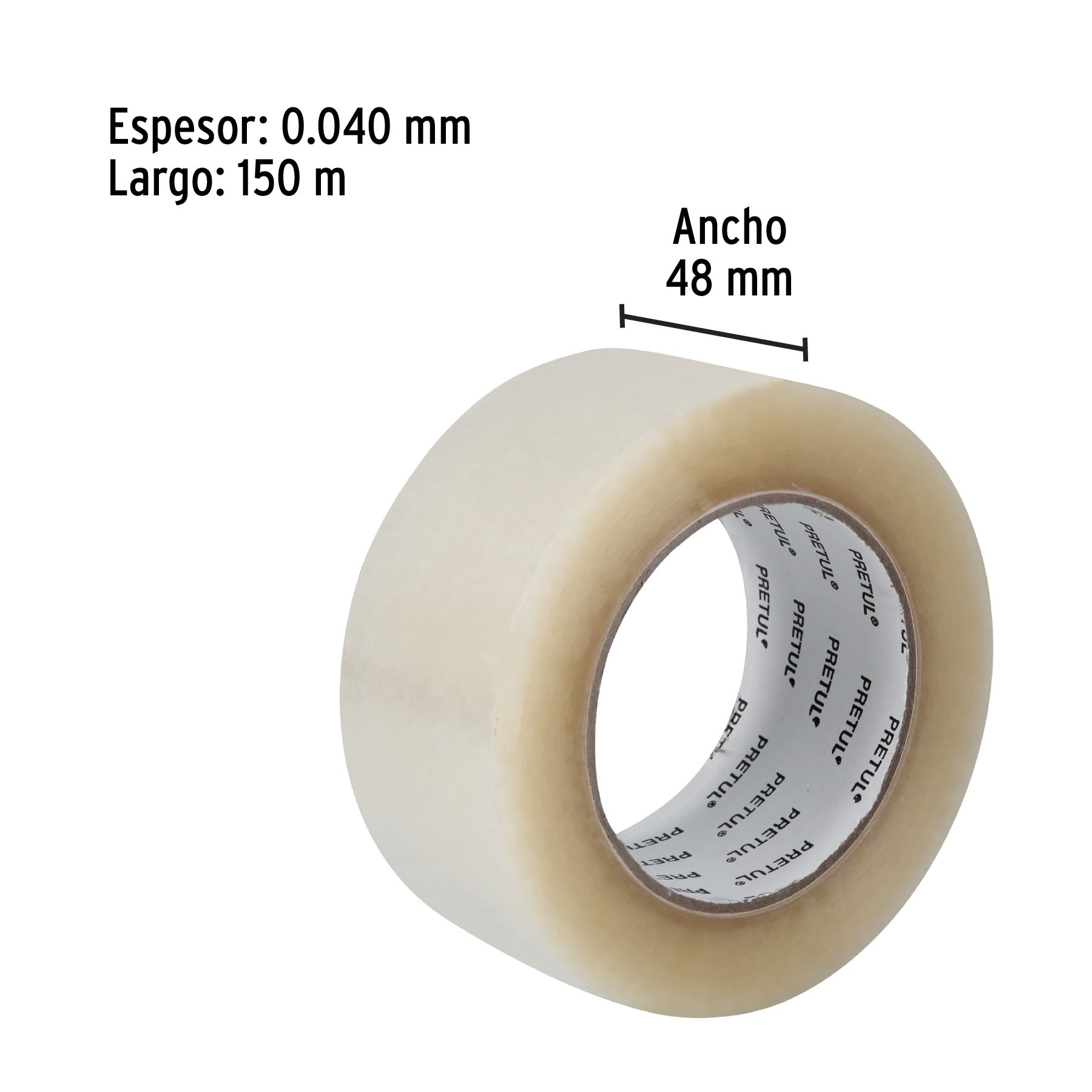 Cinta de Empaque Transparente 48 mm X 150 mts Pretul