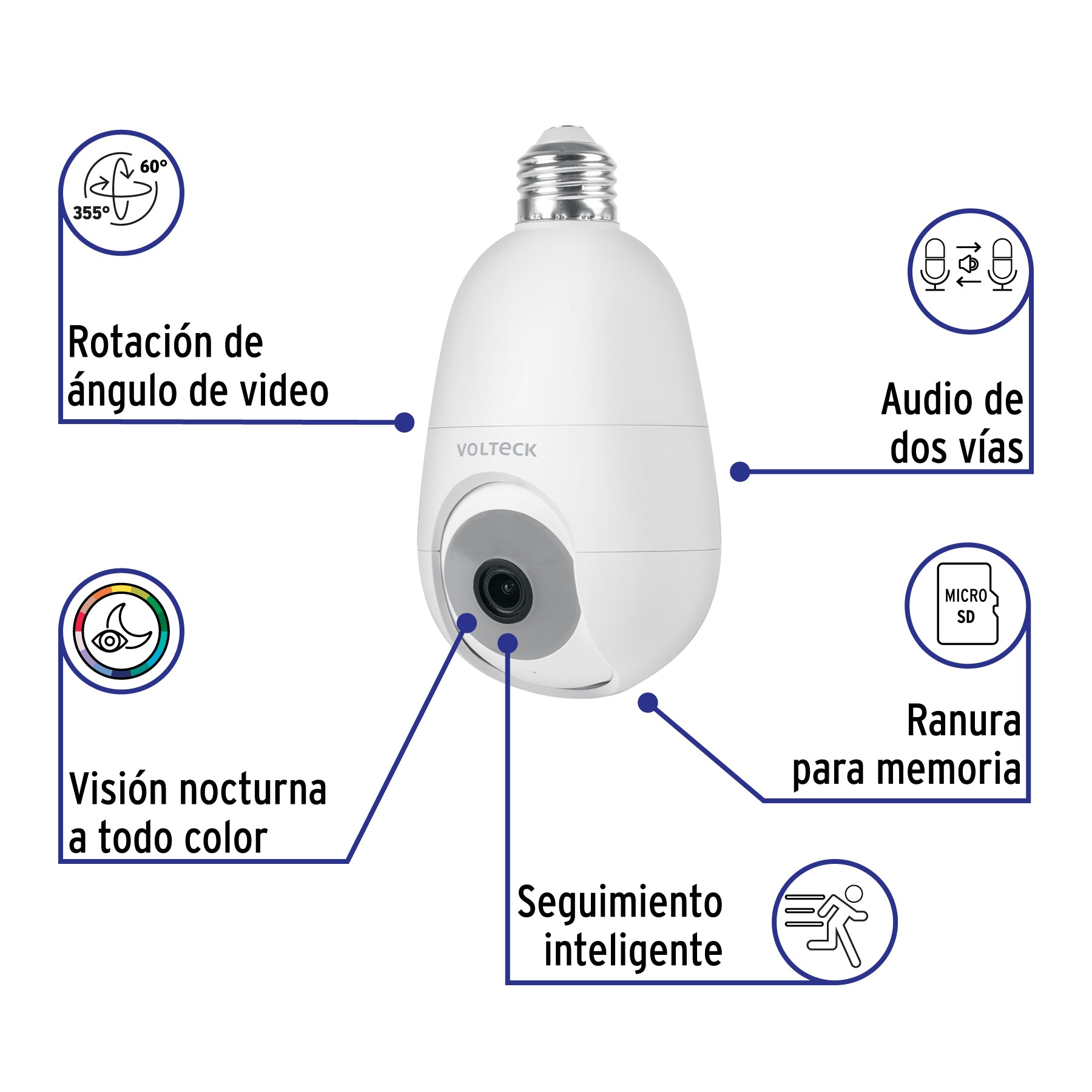 Cámara WiFi para Socket 4MP VOLTECK