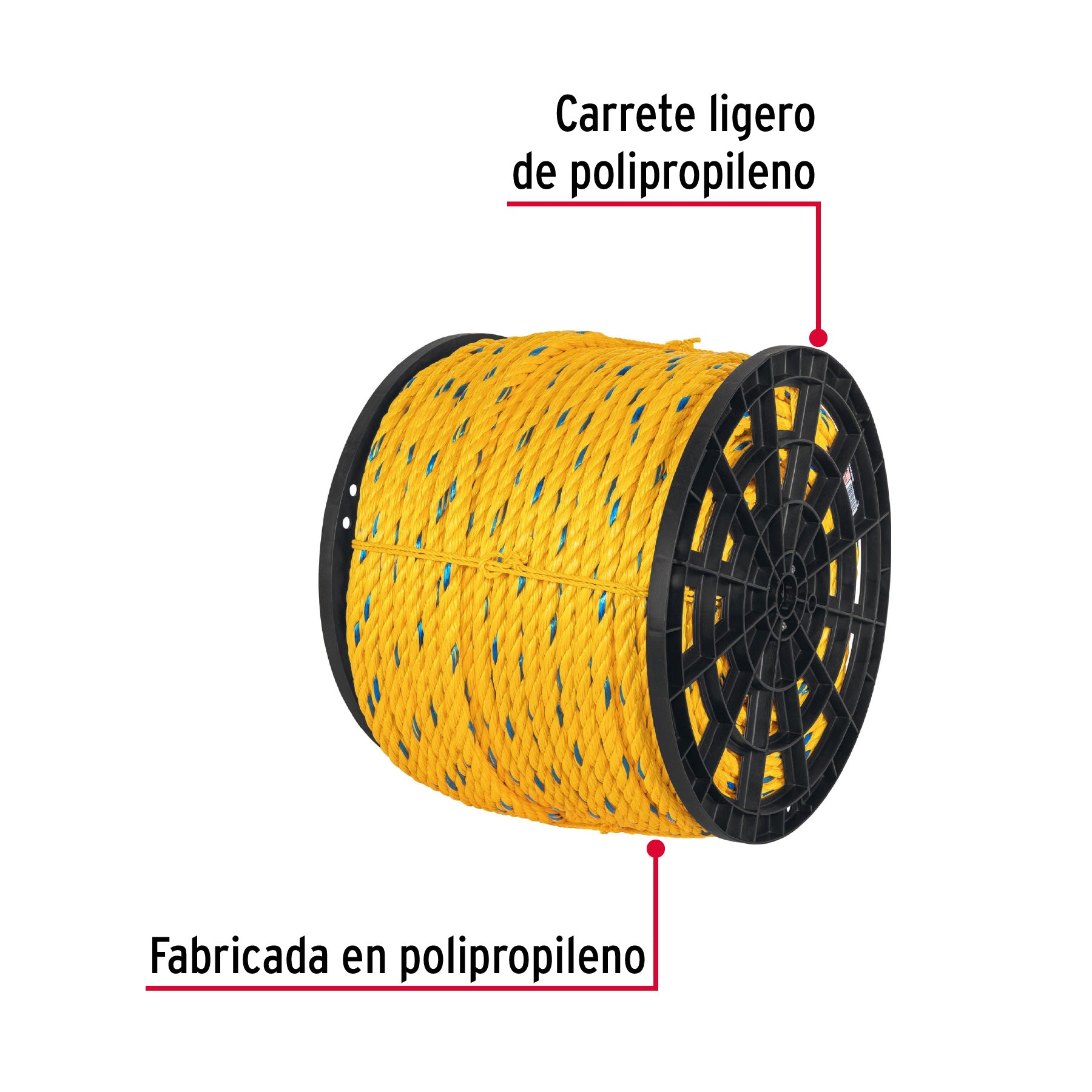 Cuerda de Polipropileno 3/4" (19 mm) Fiero Carrete 198 Metros