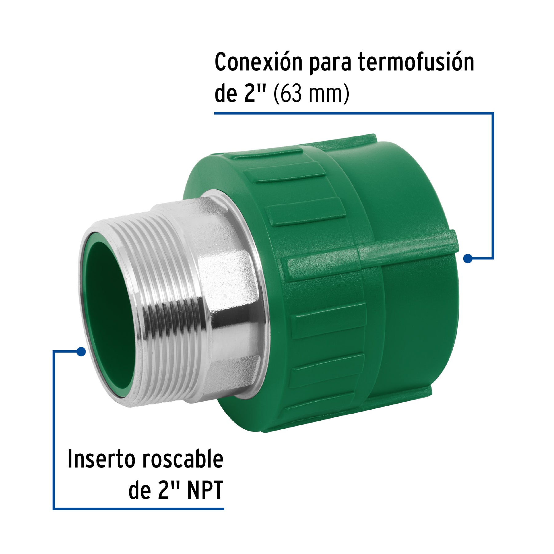 Conector PPR Exterior 2" (63 mm) Termoflow