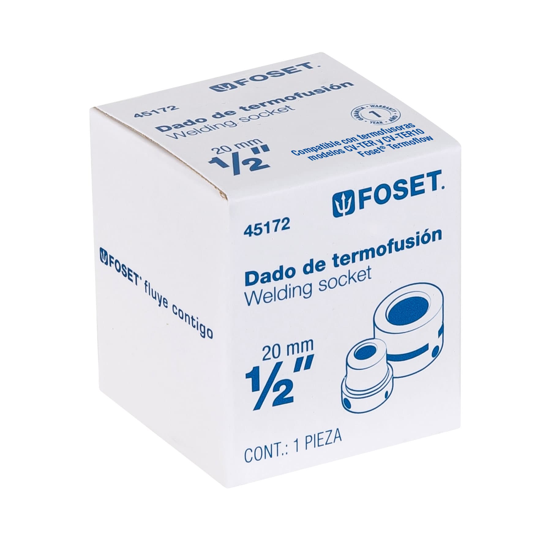 Dado para Termofusora 1/2" (20 mm) Foset