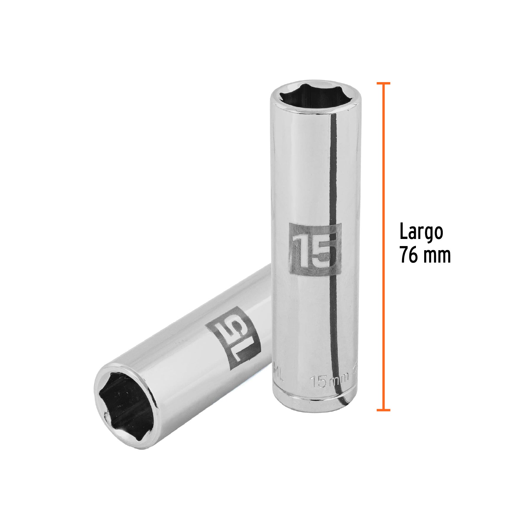 Dado Cuadro 1/2" Largo de 6 Puntas Truper 15 mm