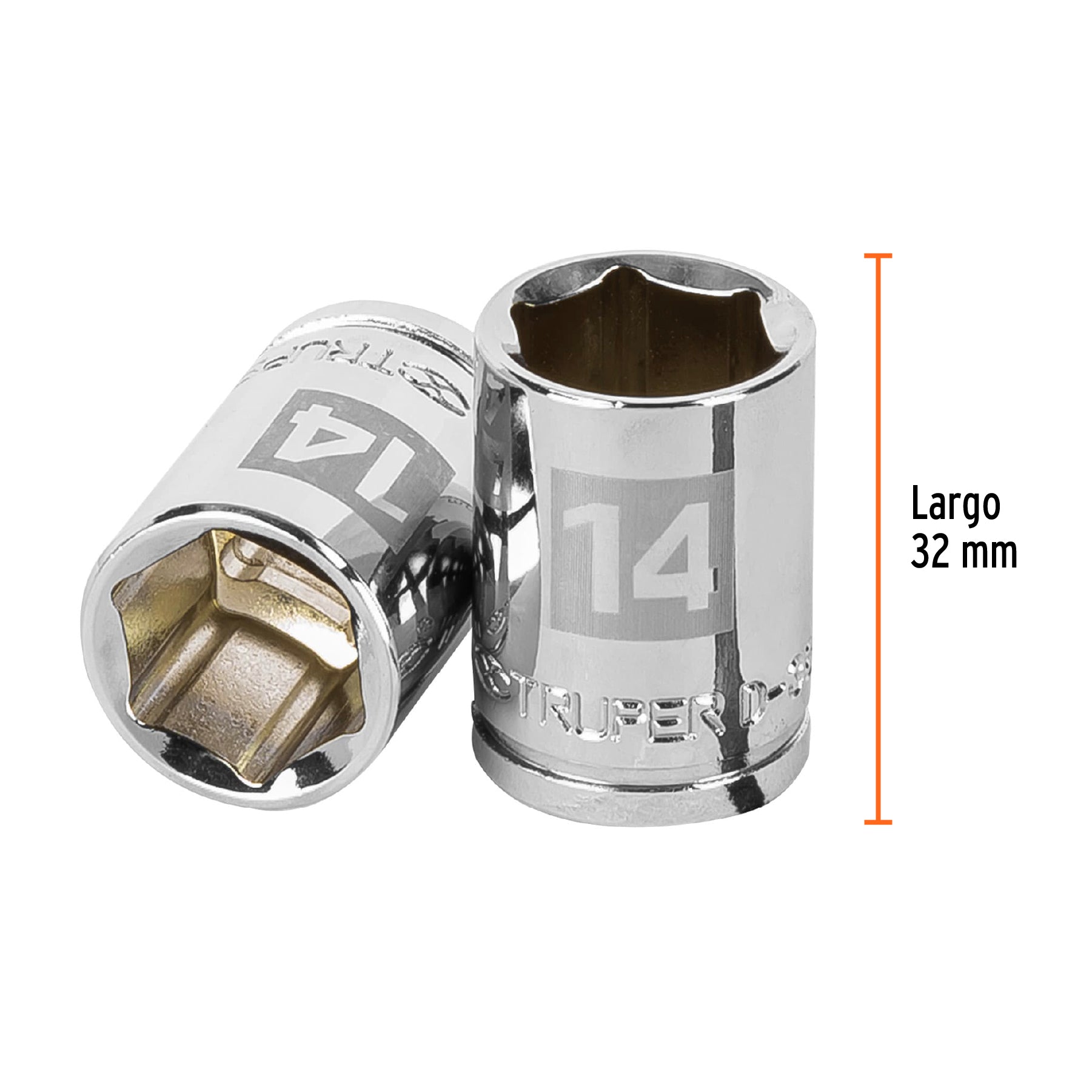 Dado Cuadro 3/8" de 6 Puntas Truper 14 mm