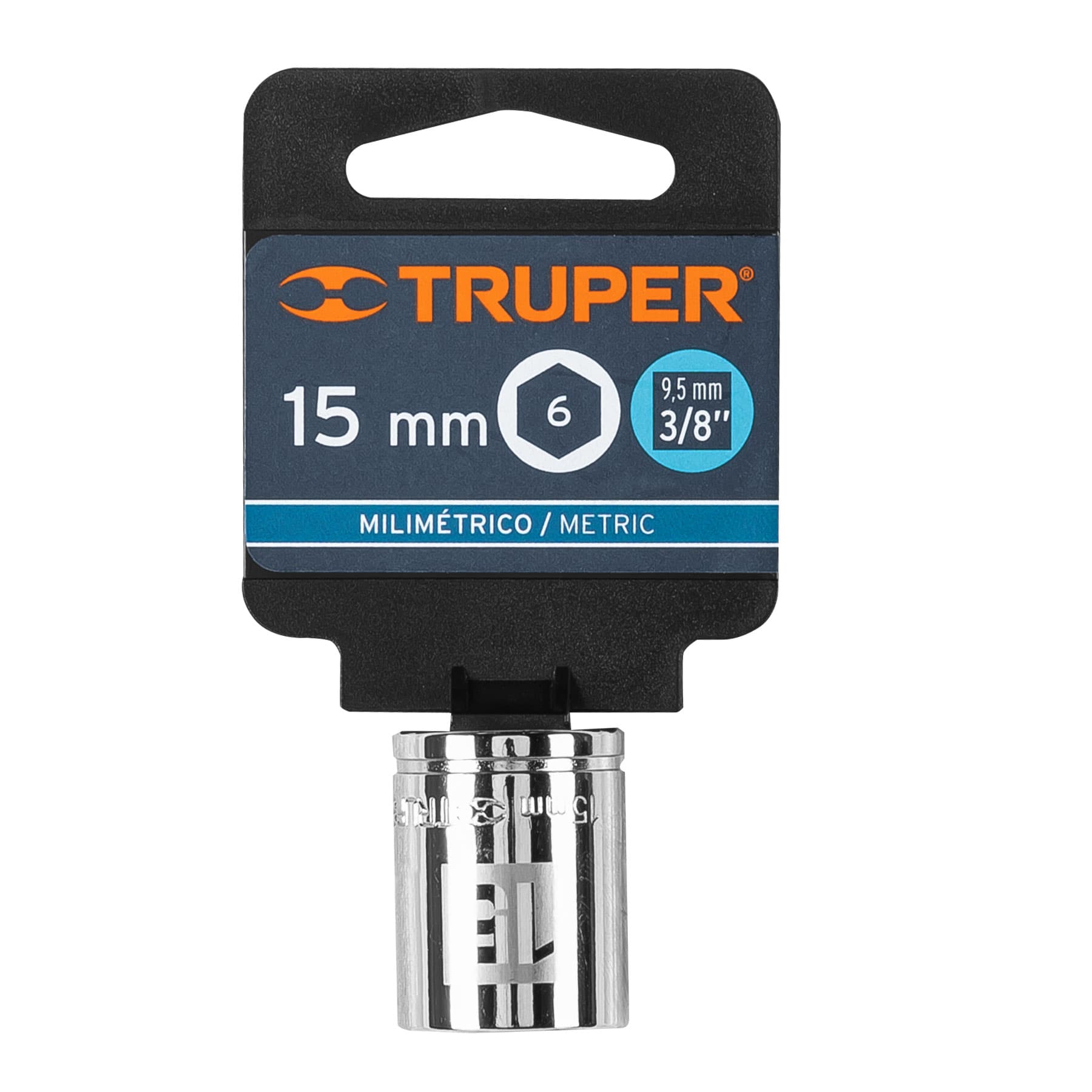 Dado Cuadro 3/8" de 6 Puntas Truper 15 mm
