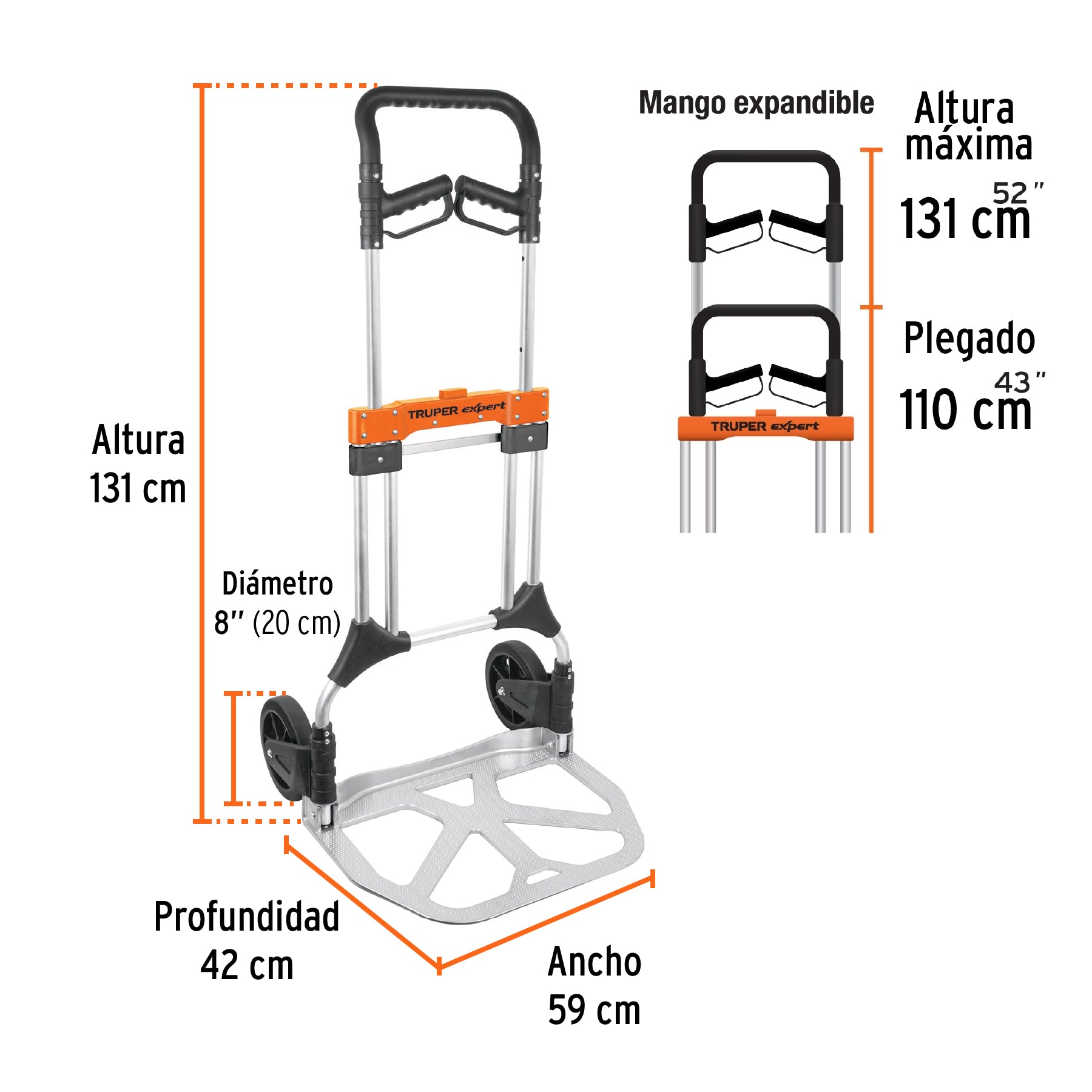 Diablo Plegable de Aluminio 200 Kilos Truper Expert