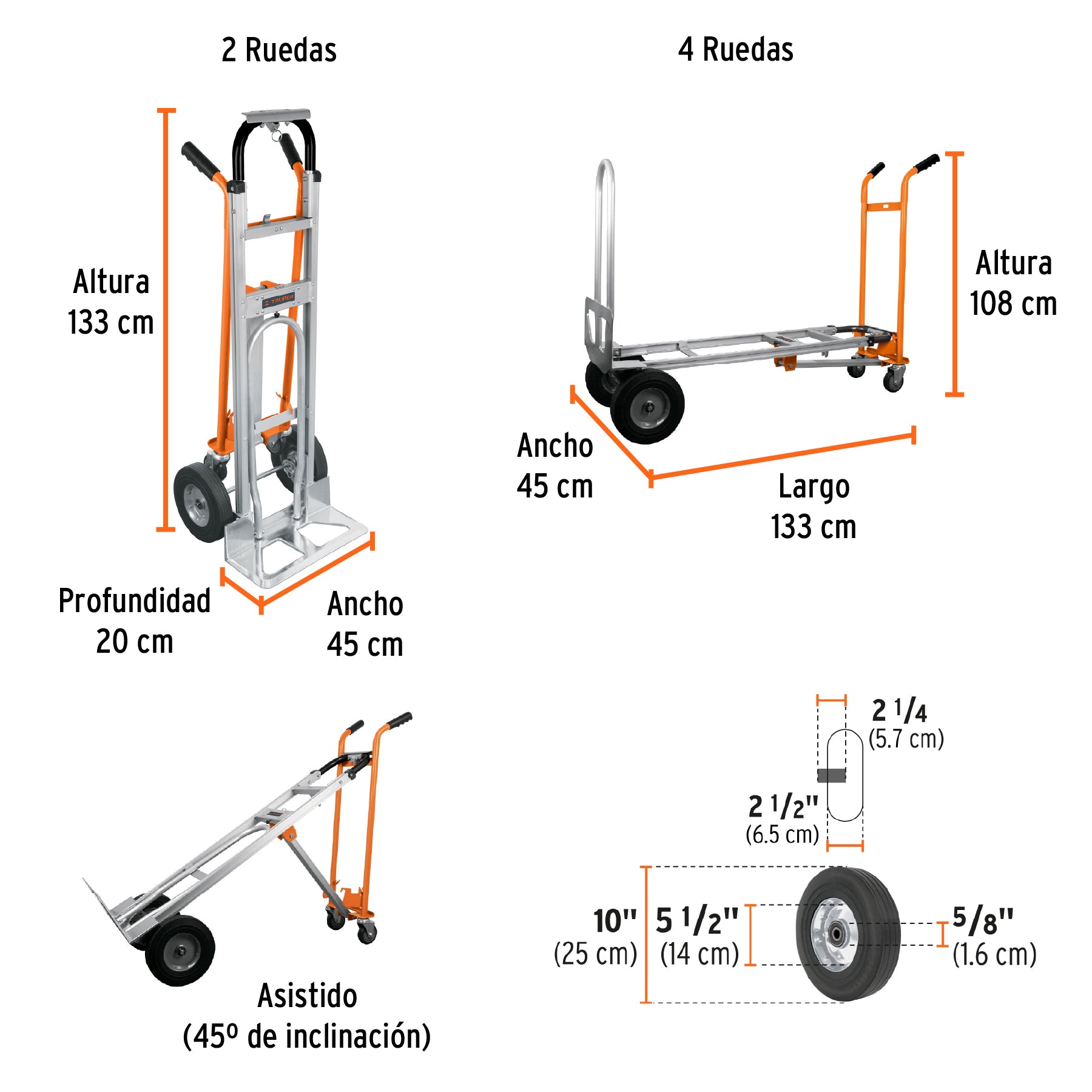 Diablo Convertible de Aluminio 350 Kilos Truper