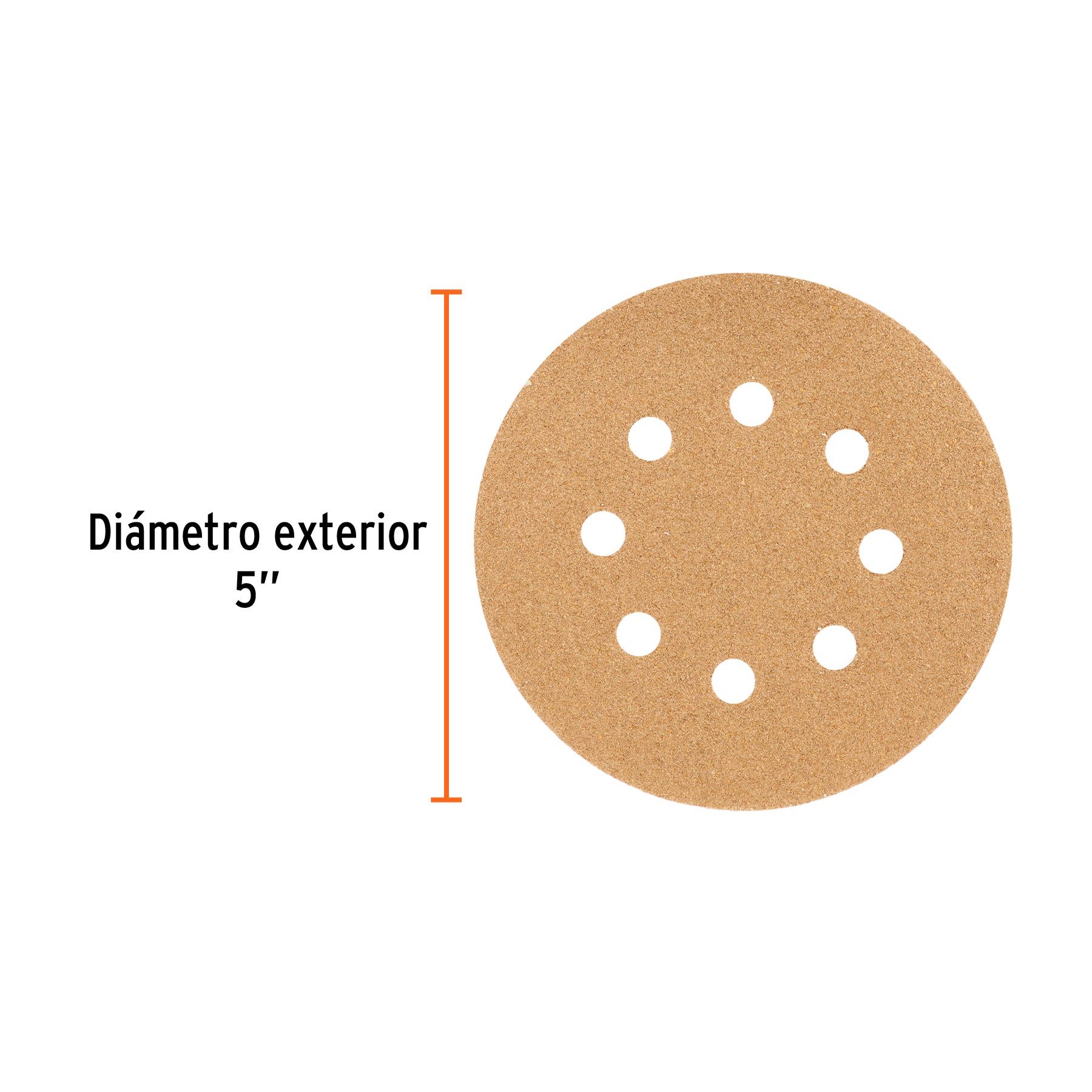 Caja con 5 Discos de Lija con Velcro Perforado 5" Grano 60 Truper