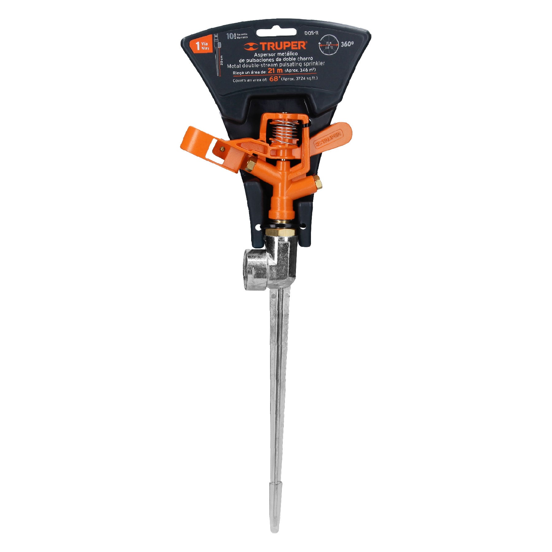 Aspersor Metalico de Pulsaciones de 1 Via Truper