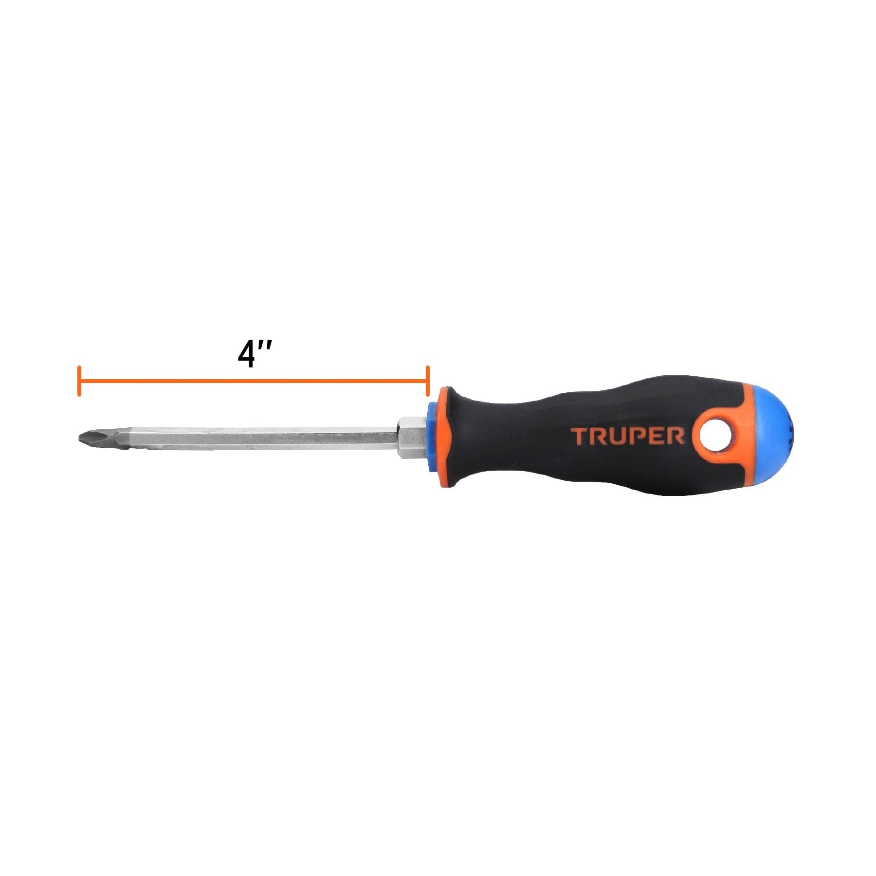Desarmador Mango Comfort Grip Truper de Cruz 1/4" (#2) X 4"