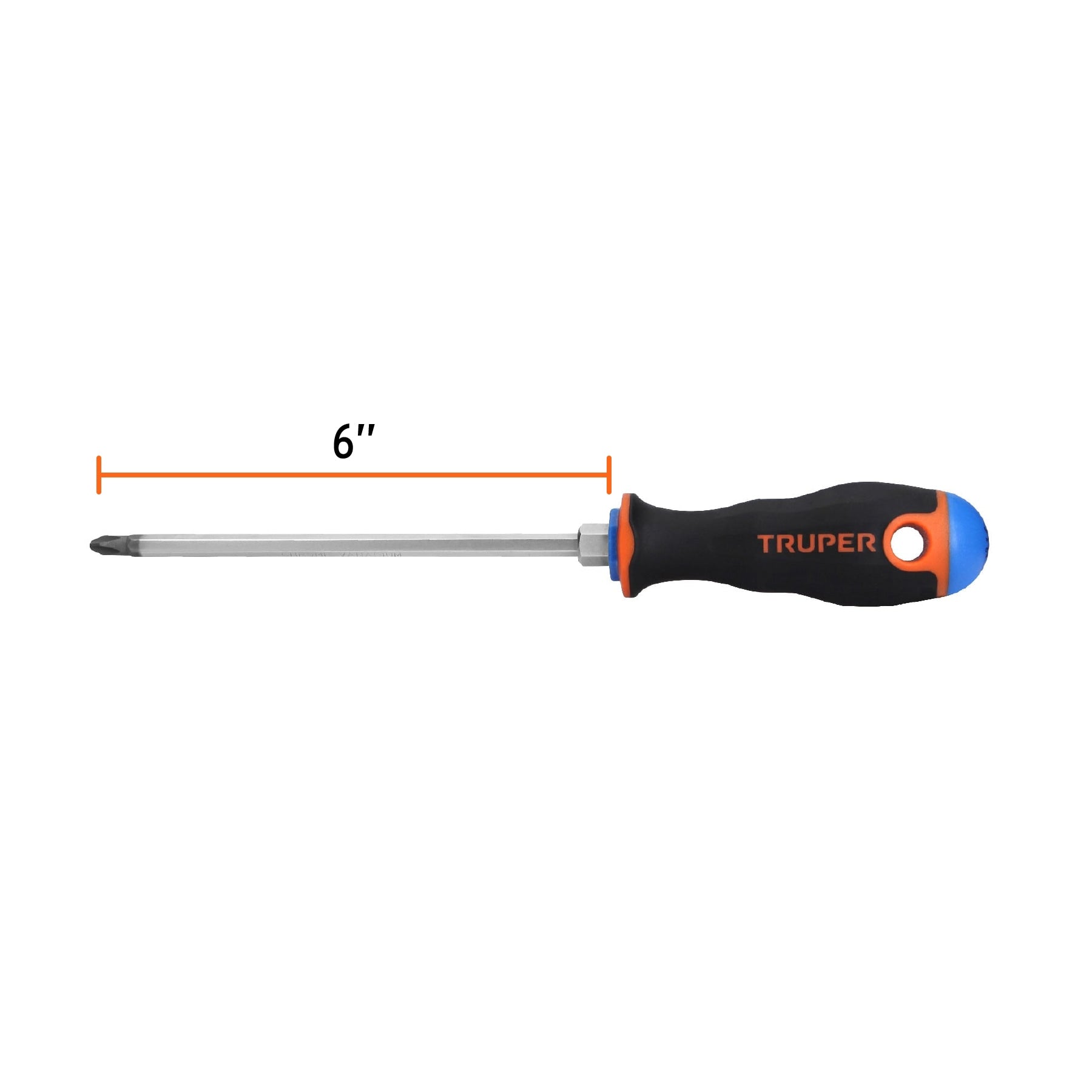Desarmador Mango Comfort Grip Truper de Cruz 1/4" (#2) X 6"