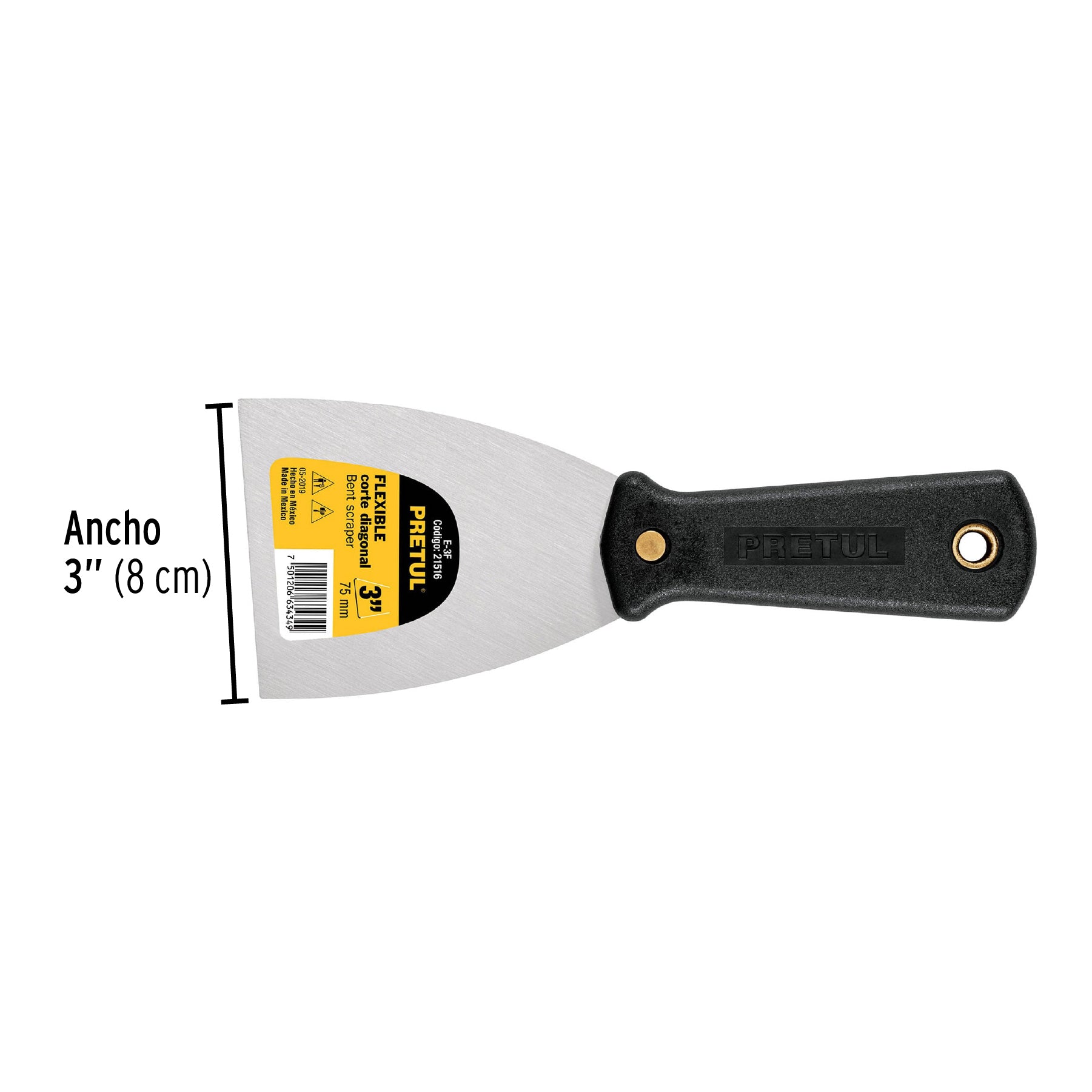 Espatula Flexible Mango de Plastico Pretul 3"