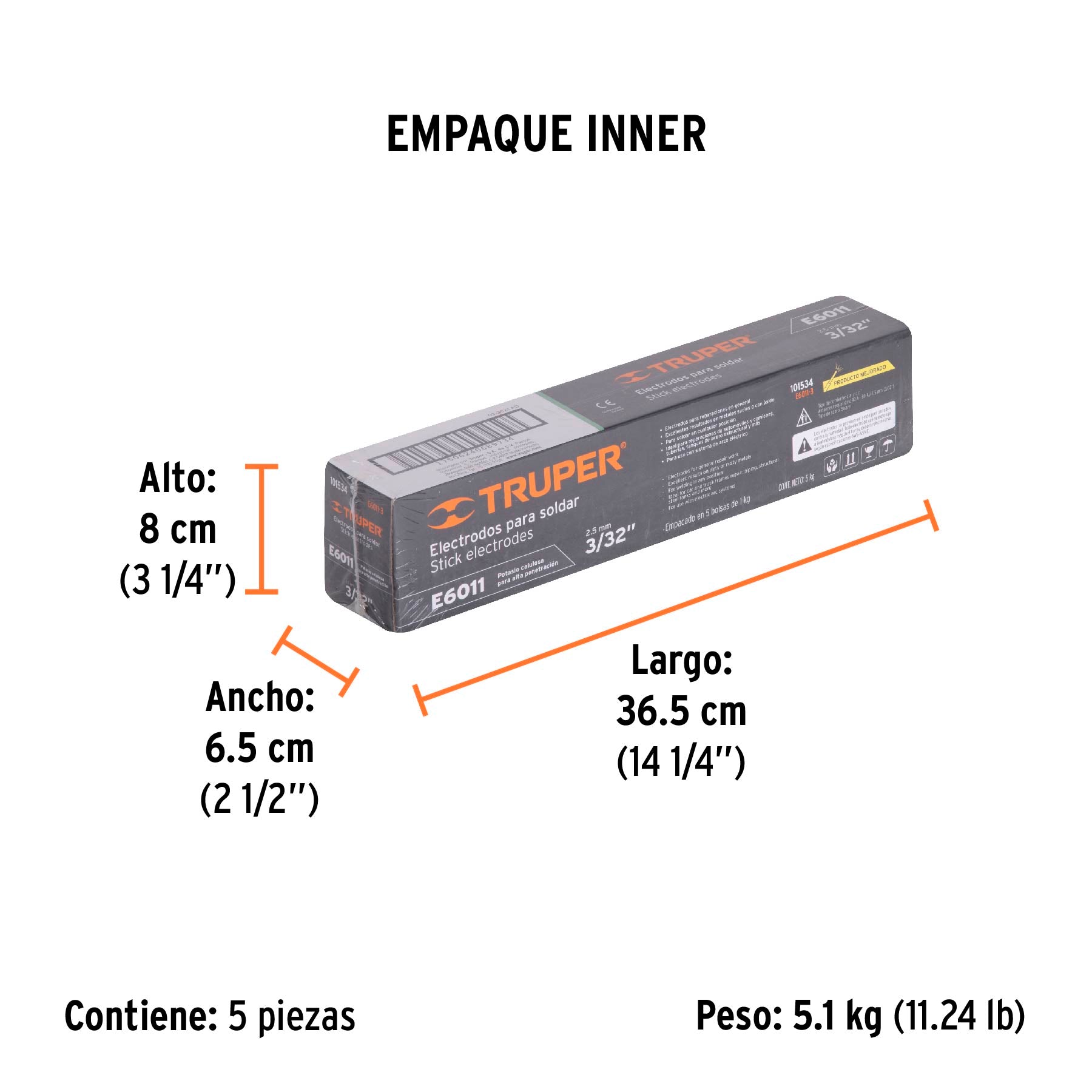 Electrodos 6011 de 3/32" Truper 1 Kilo