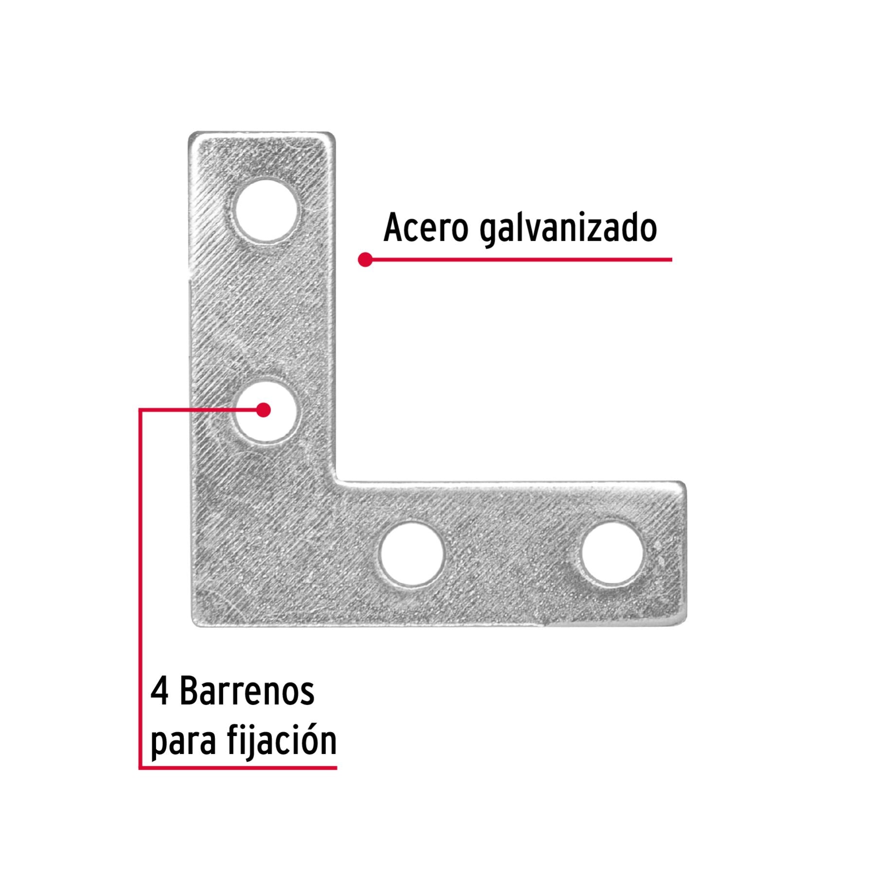 Esquinero Plano Catonero 1"1/2 Fiero Bolsa 24 Piezas