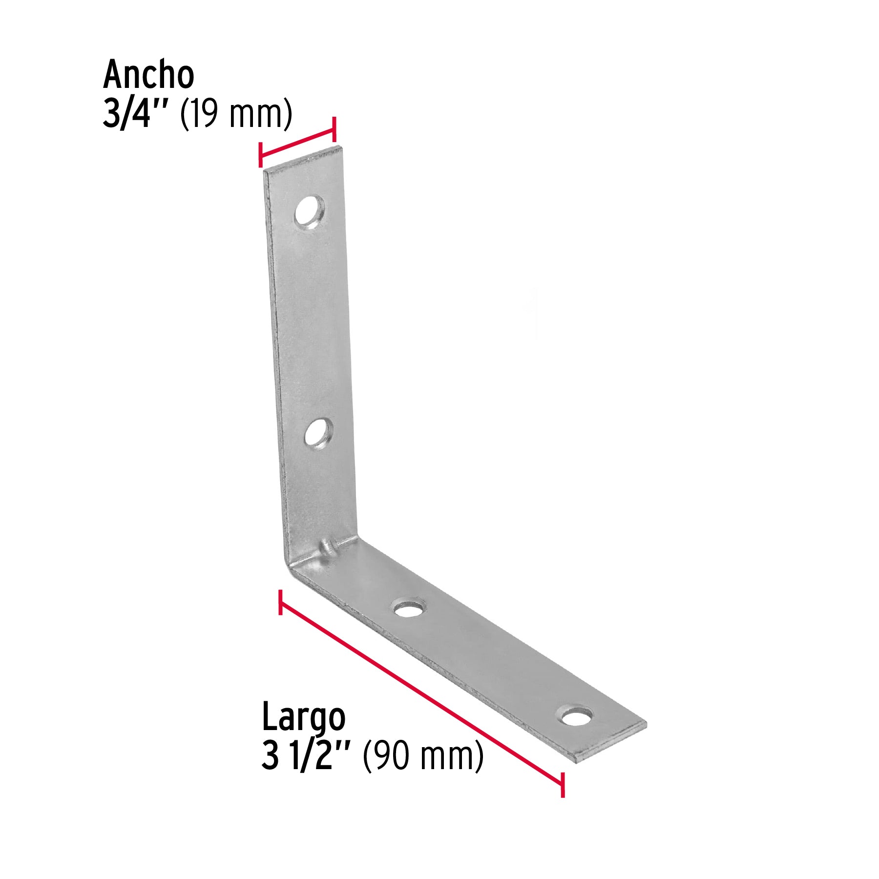 Esquinero Repicero 3"1/2 (90 mm) Fiero Bolsa con 24 Piezas