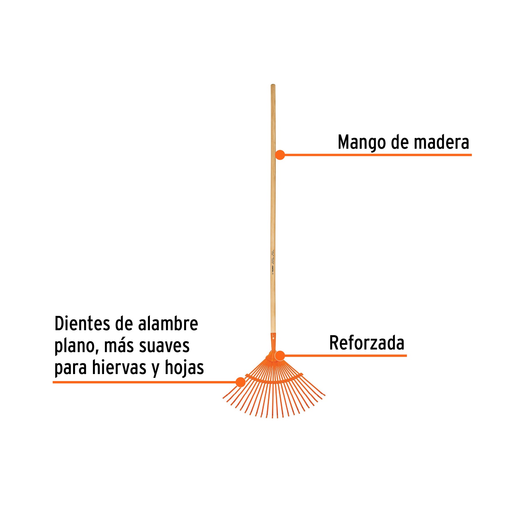 Escoba Metalica para Jardin Curva 22 Dientes Truper