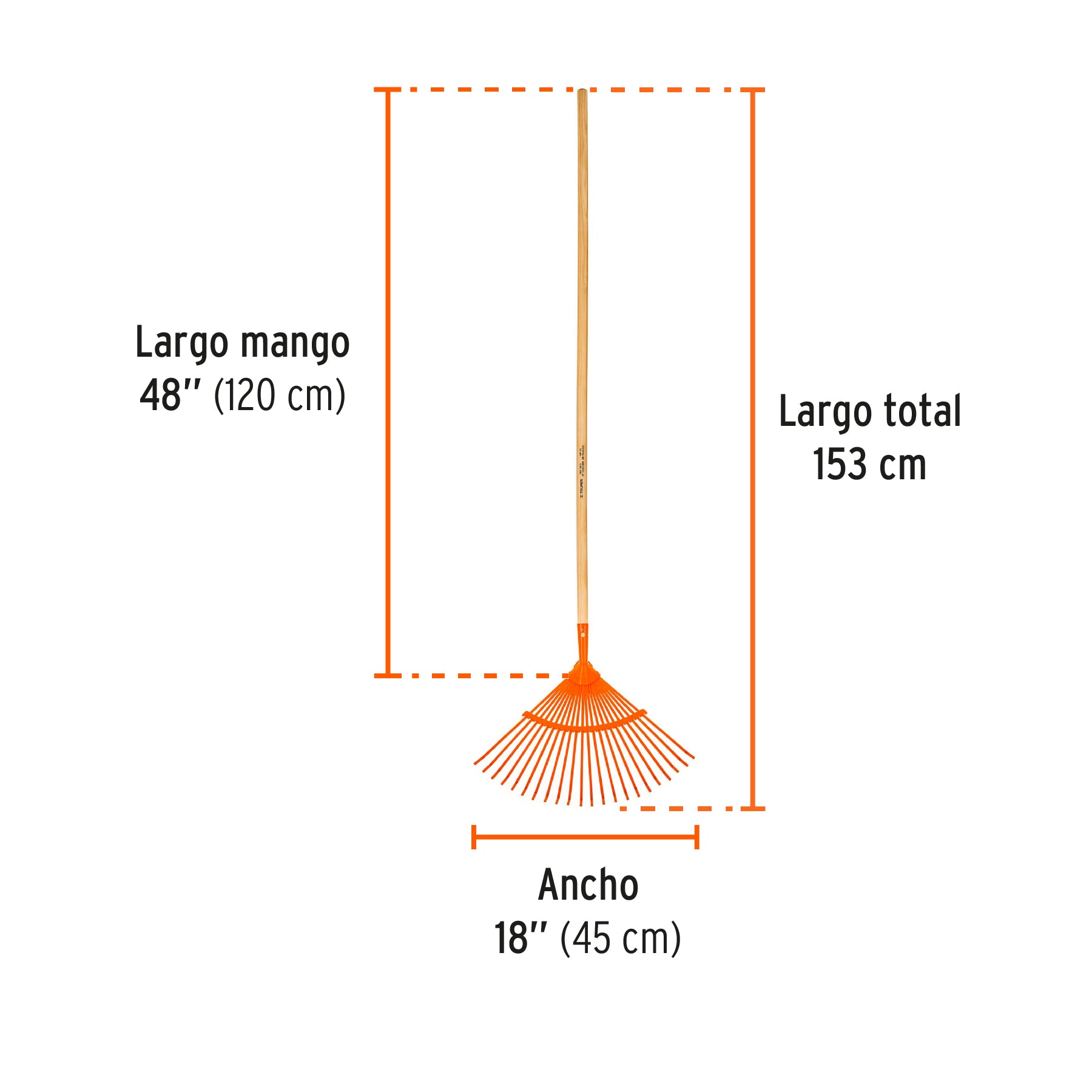 Escoba Metalica para Jardin Curva 22 Dientes Truper
