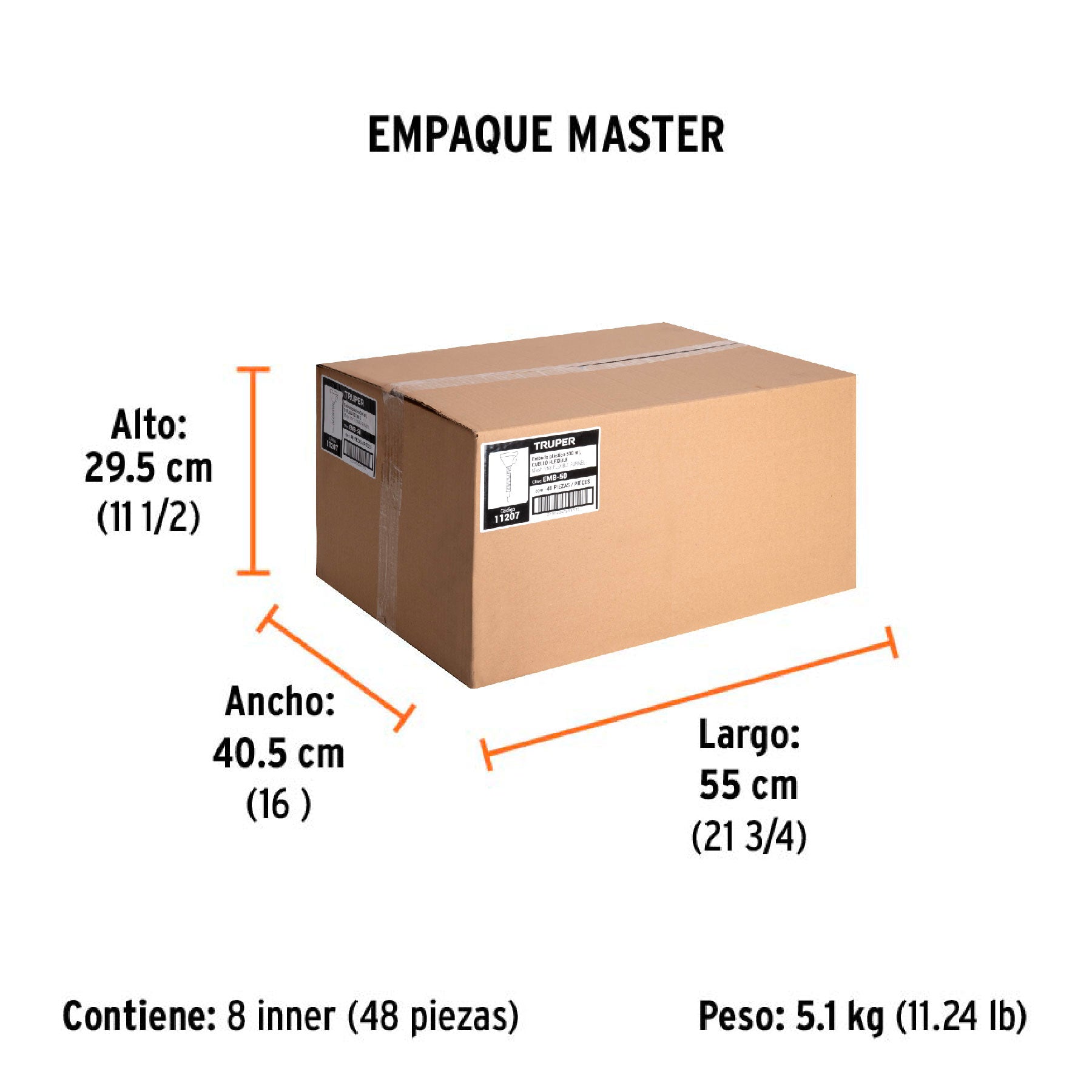 Embudo Plastico 500 ml Cuello Flexible con Filtro Truper