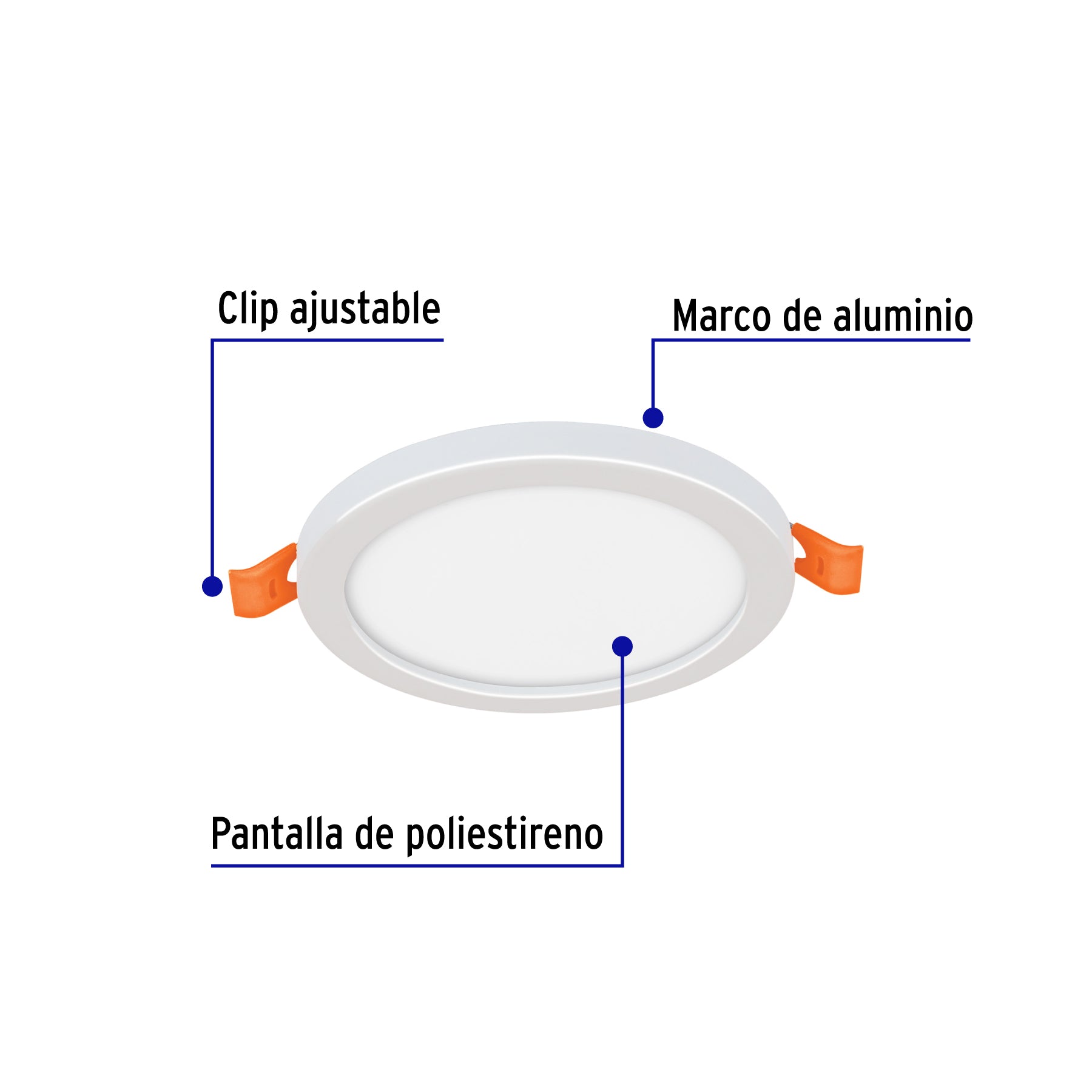 Luminario de Empotrar LED Redondo Ajustable Volteck 6 Watts Luz Blanca